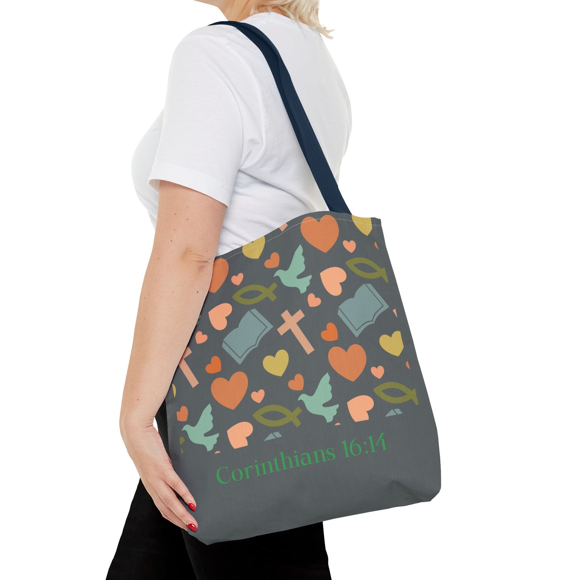 Inspirational Tote Bag - Faith, Love, Hope, Gift for Her, Spiritual Accessories, Bible Verse Tote
