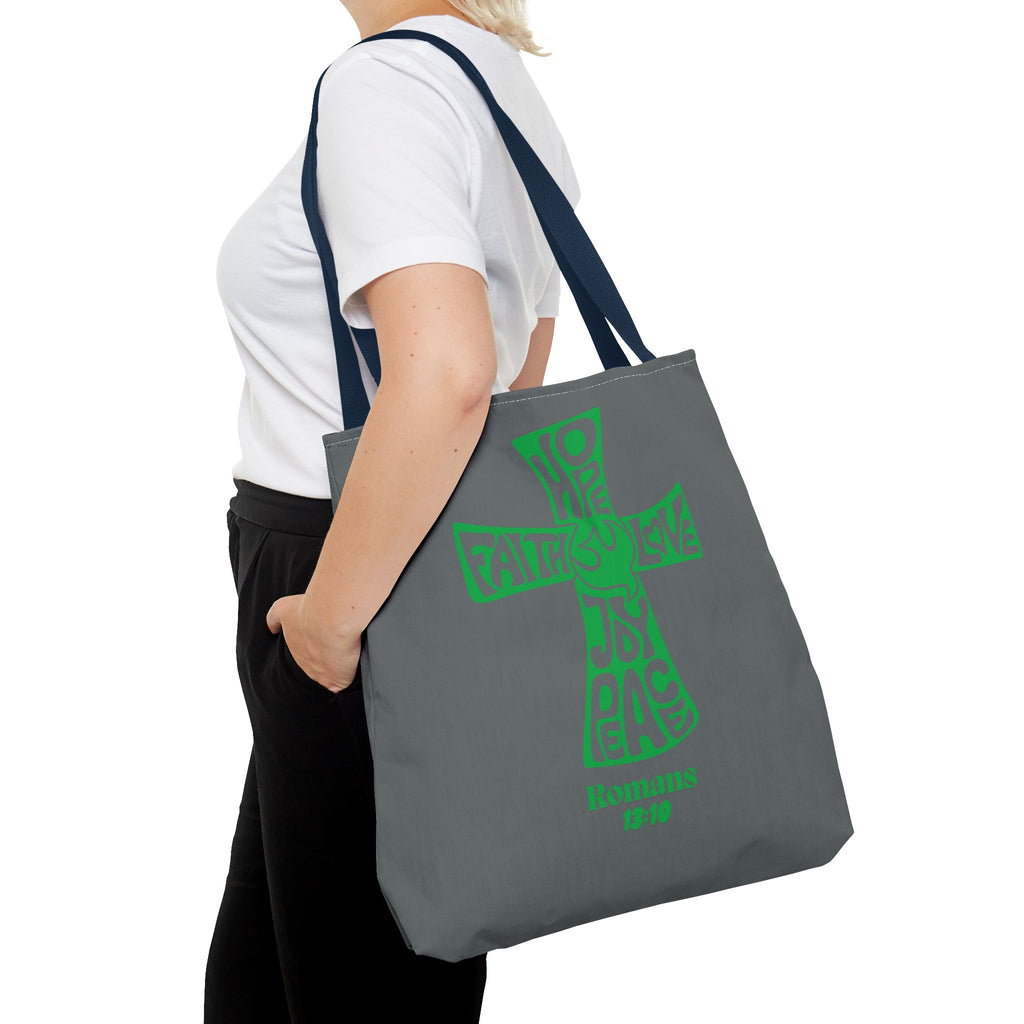 Faith-Inspired Tote Bag, Motivational Cross Design, Spiritual Gift, Everyday Use, Eco-Friendly Fashion, Religious Accessories