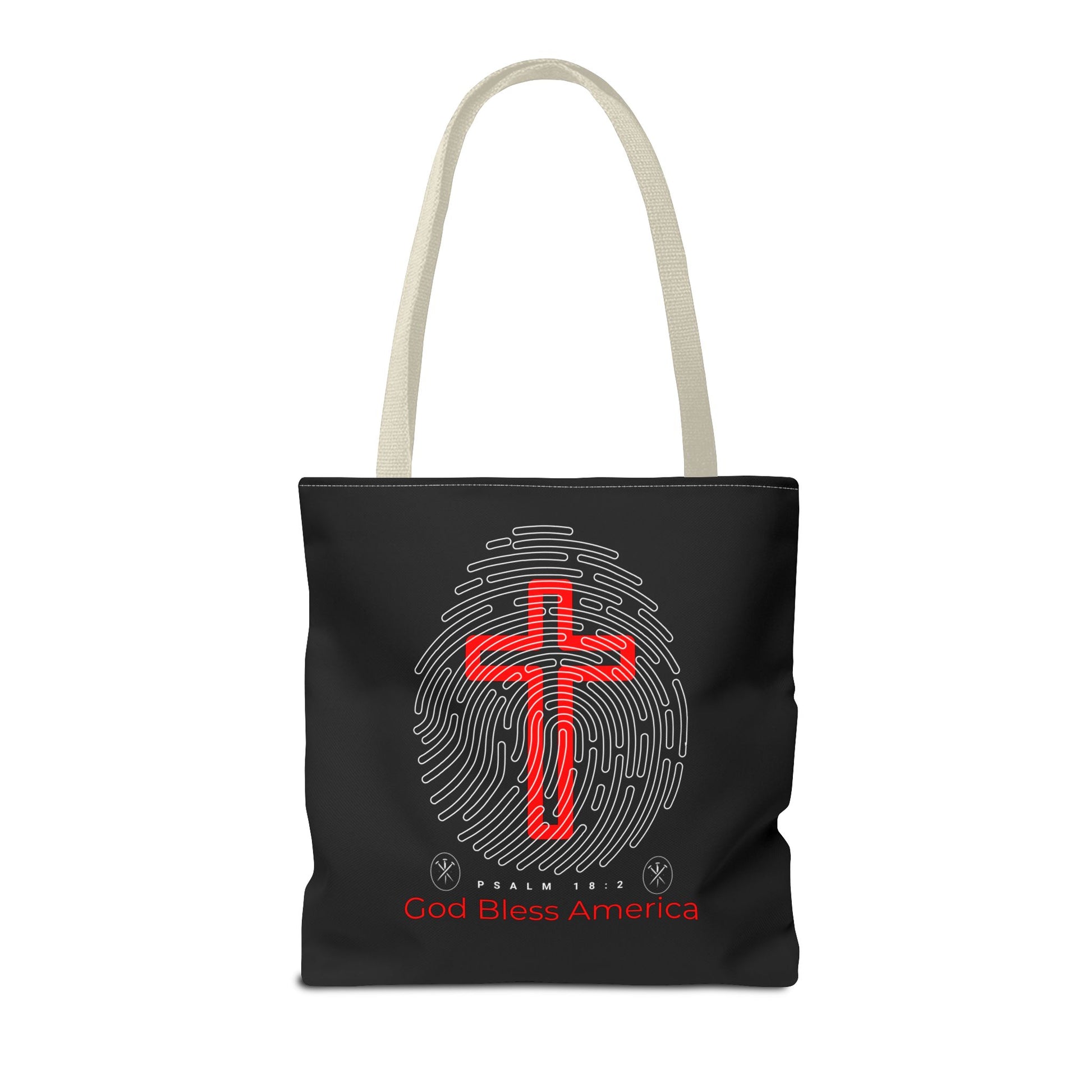Faith-Inspired Tote Bag, Cross Design, God Bless America, Christian Gift, Spiritual Tote, Everyday Use, Religious Shopper