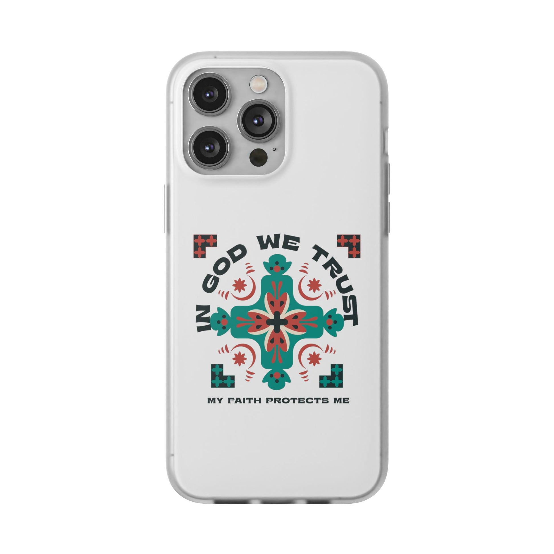 ⭐ In God We Trust Phone Case – Scripture Cross Design