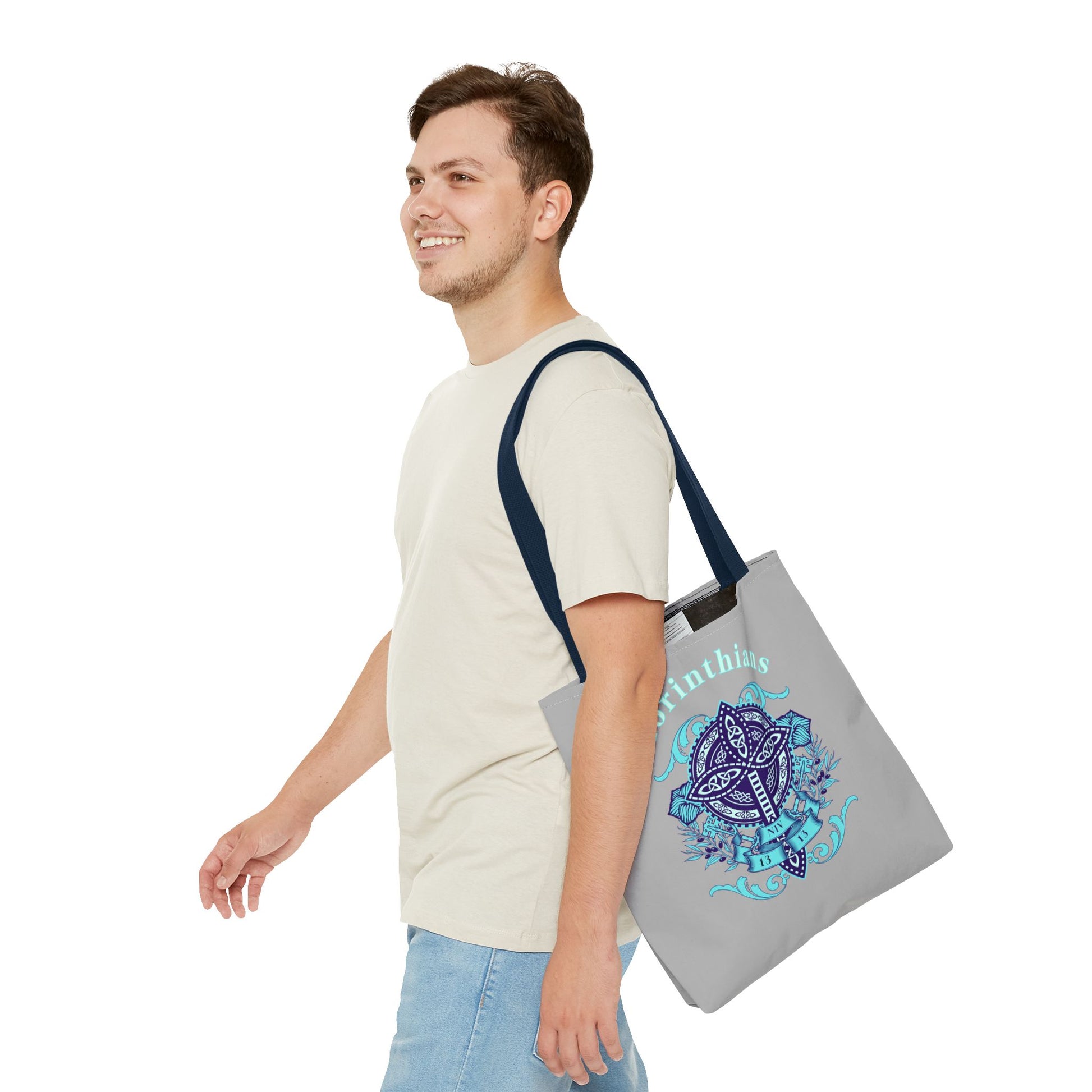 ⭐ Corinthians Cross Tote Bag – Celtic Faith-Inspired Carryall