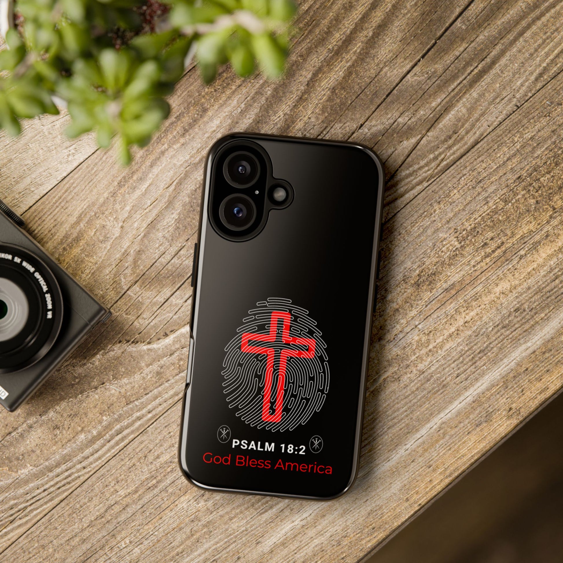 Christian Phone Case with Cross Design, Tough Case for Protection, Gifts for Faith, Bible Verse, God Bless America