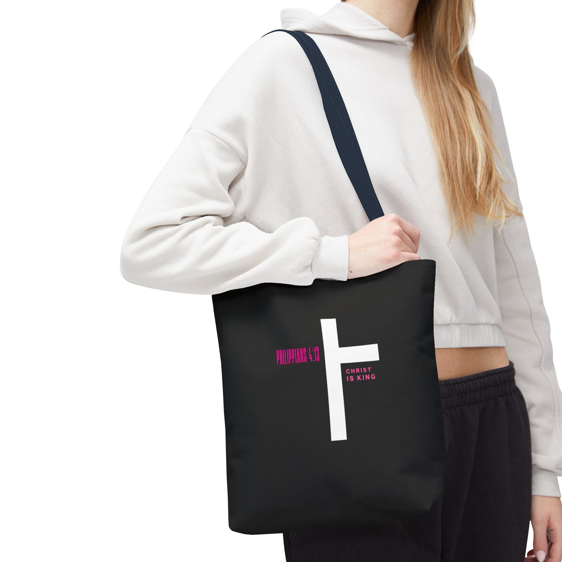 ⭐ Philippians 4:13 Tote Bag – Faith & Strength Statement Bag