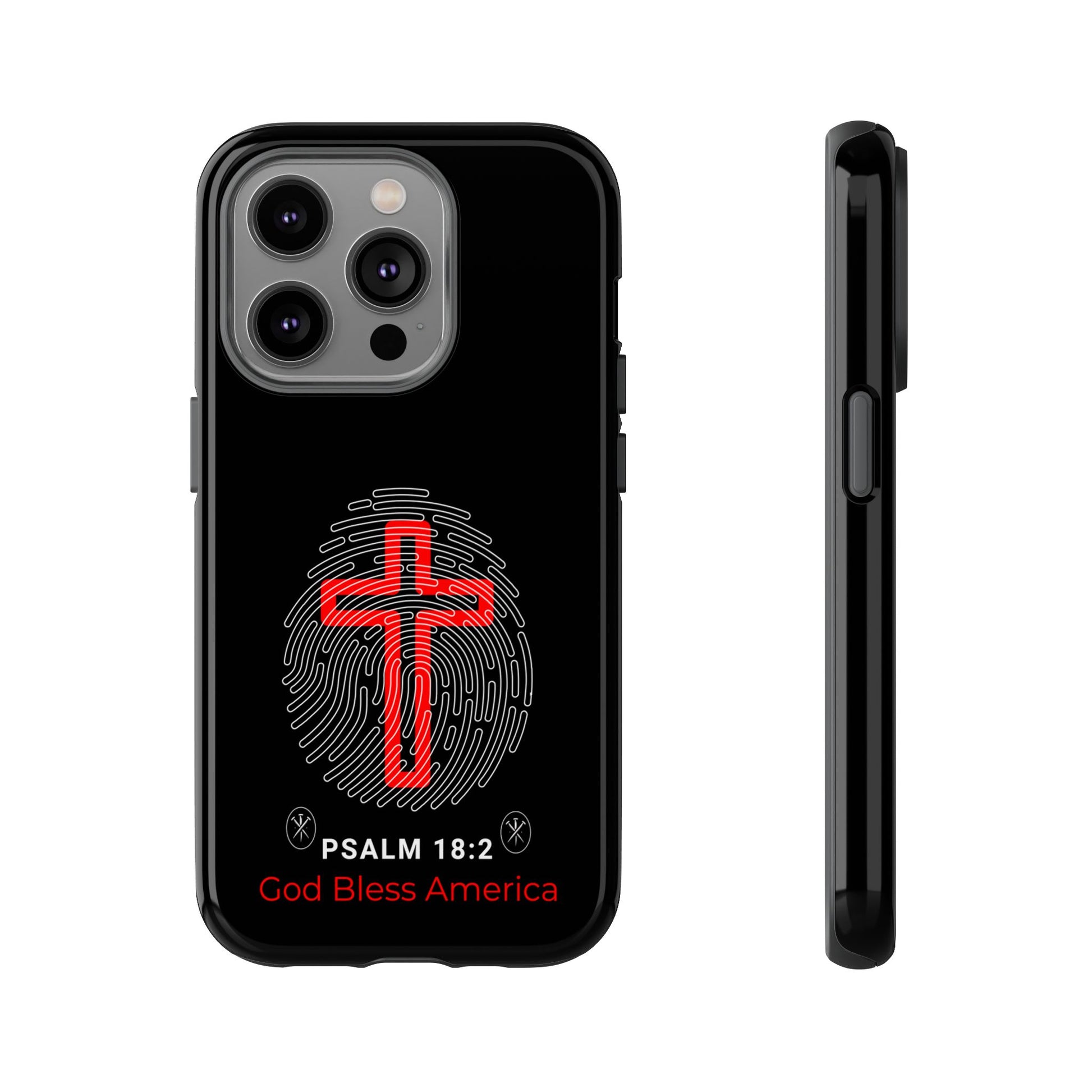 Christian Phone Case with Cross Design, Tough Case for Protection, Gifts for Faith, Bible Verse, God Bless America