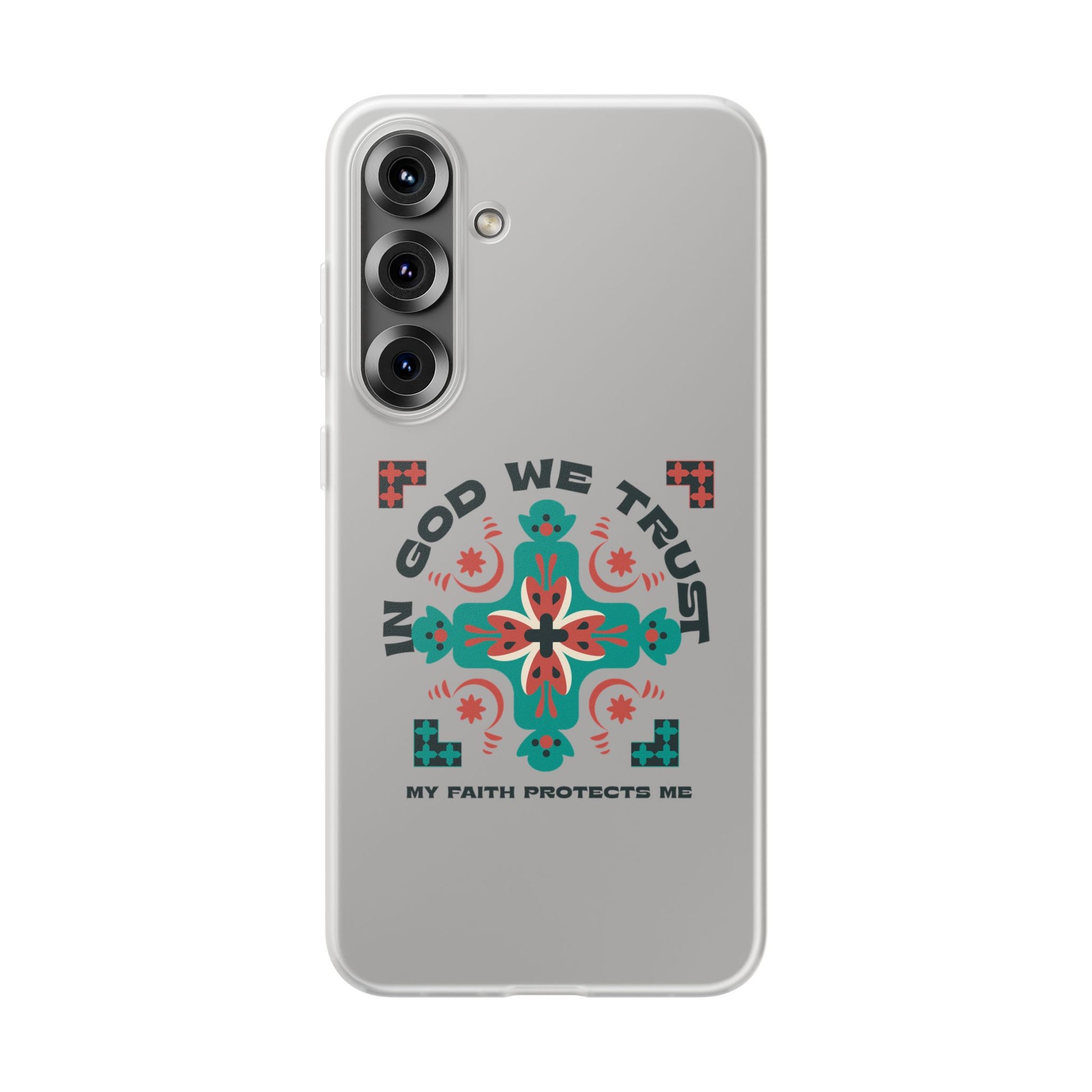 ⭐ In God We Trust Phone Case – Scripture Cross Design