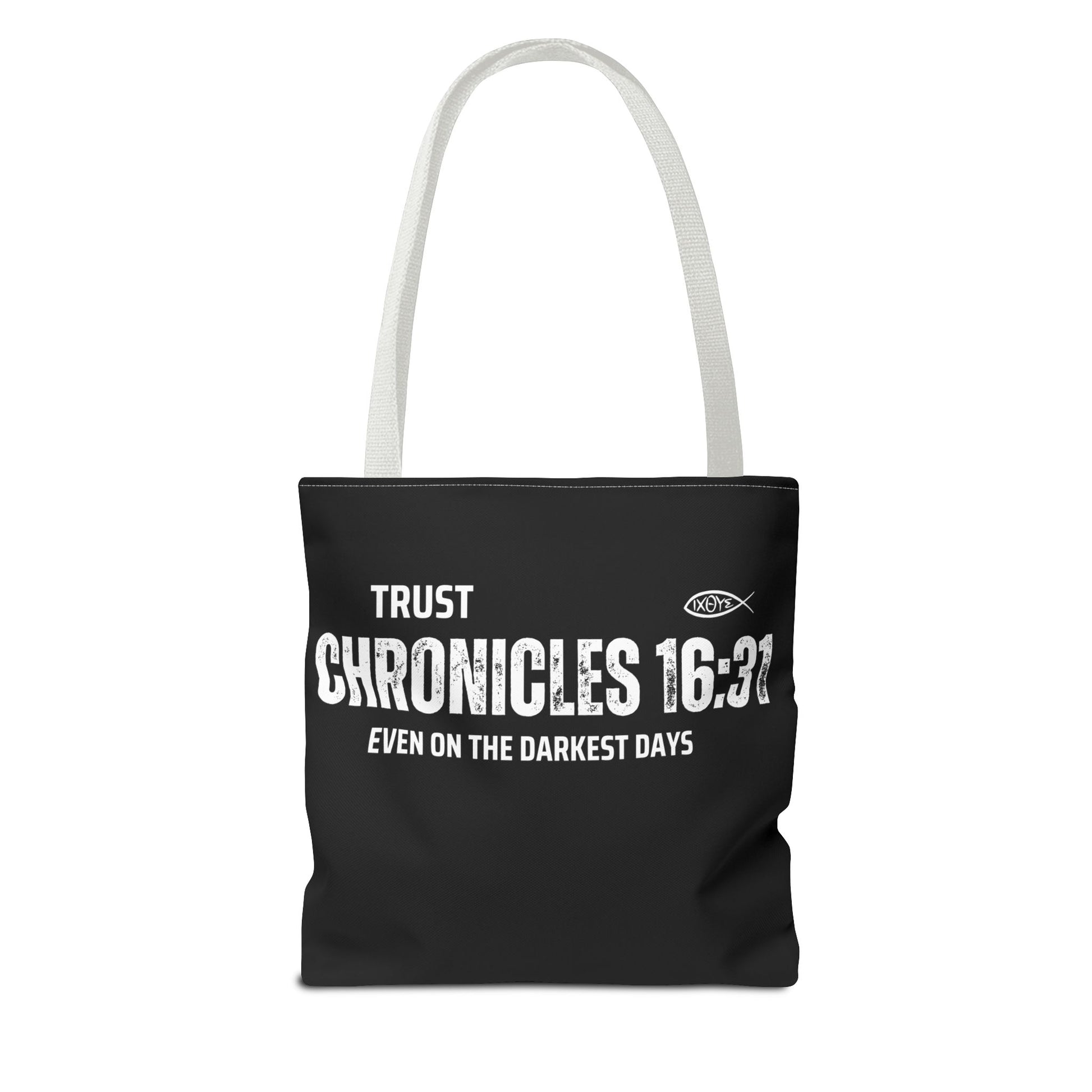 Inspirational Tote Bag - Trust Chronicles 16:31, Faith-themed Gift, Bible Verse Tote, Motivational Shopping Bag, Christian Message Accessory