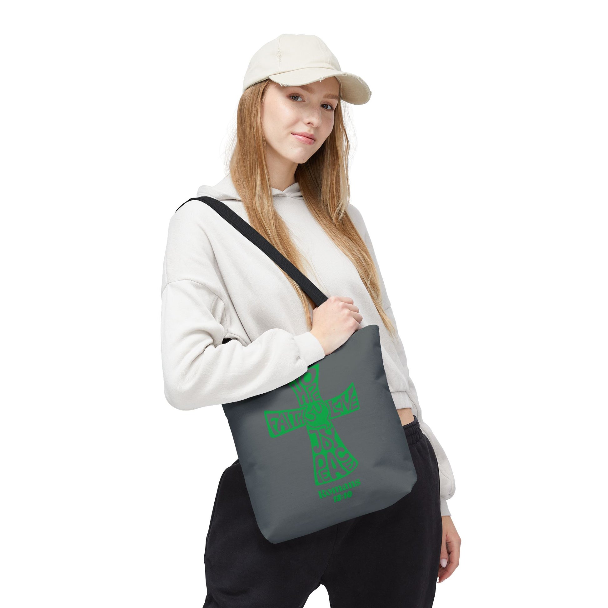 Faith-Inspired Tote Bag, Motivational Cross Design, Spiritual Gift, Everyday Use, Eco-Friendly Fashion, Religious Accessories