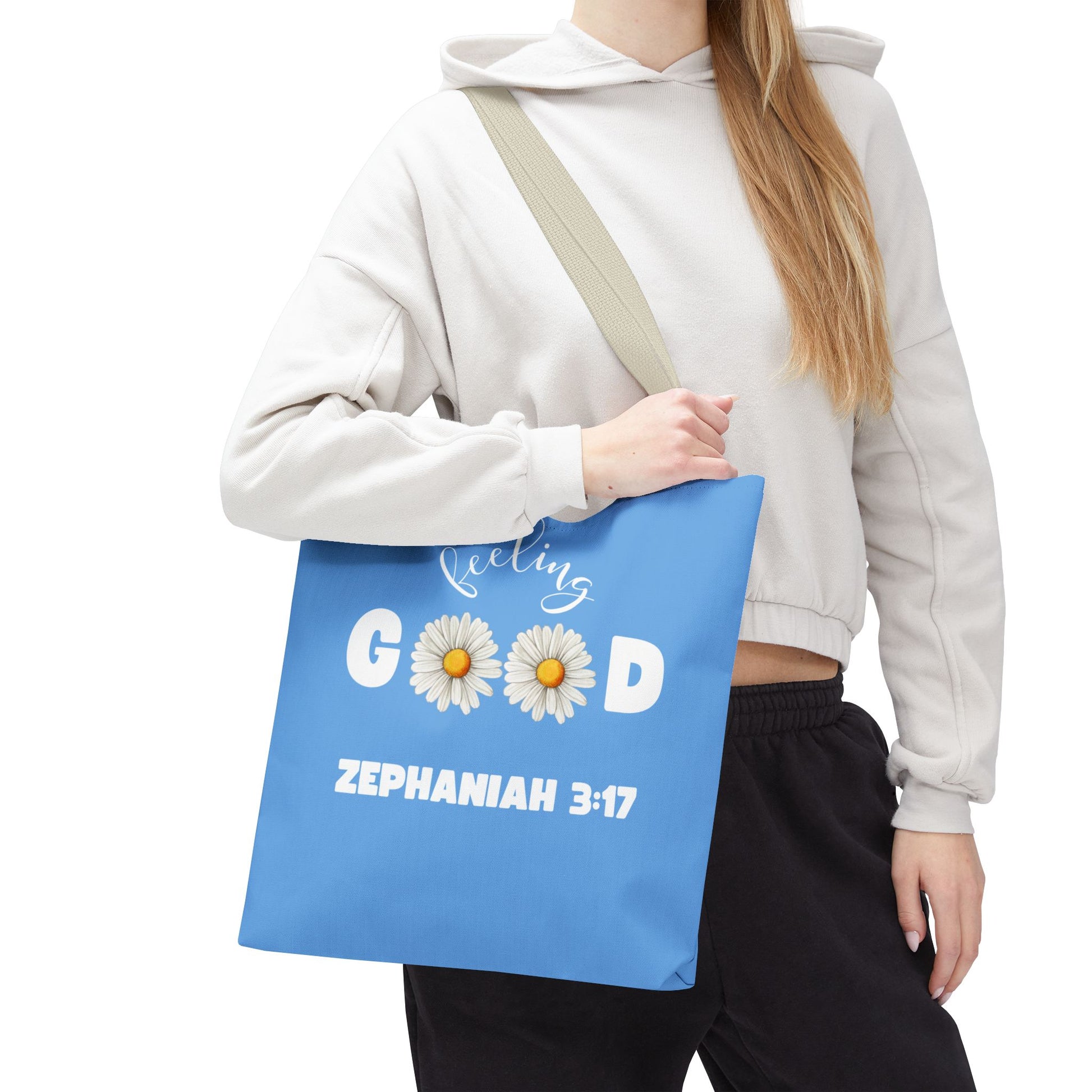 Inspirational Tote Bag - Feeling Good, Floral Design, Scripture Quote, Motivational Gift, Everyday Use, Church Events