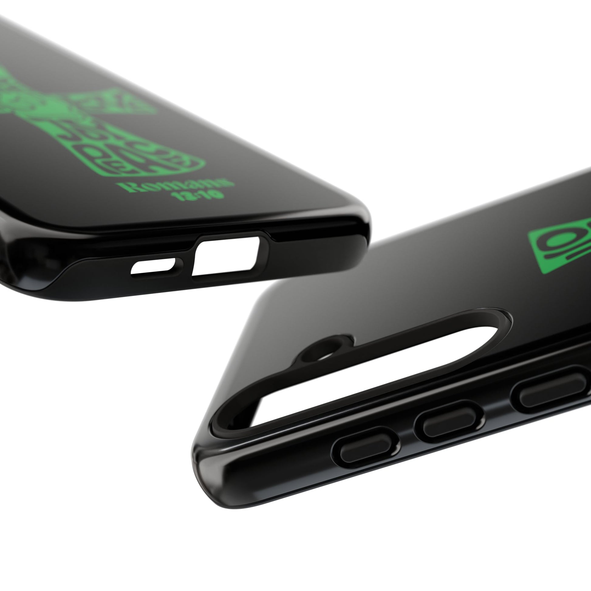 ⭐ Green Cross Design Phone Case – Faith & Renewal