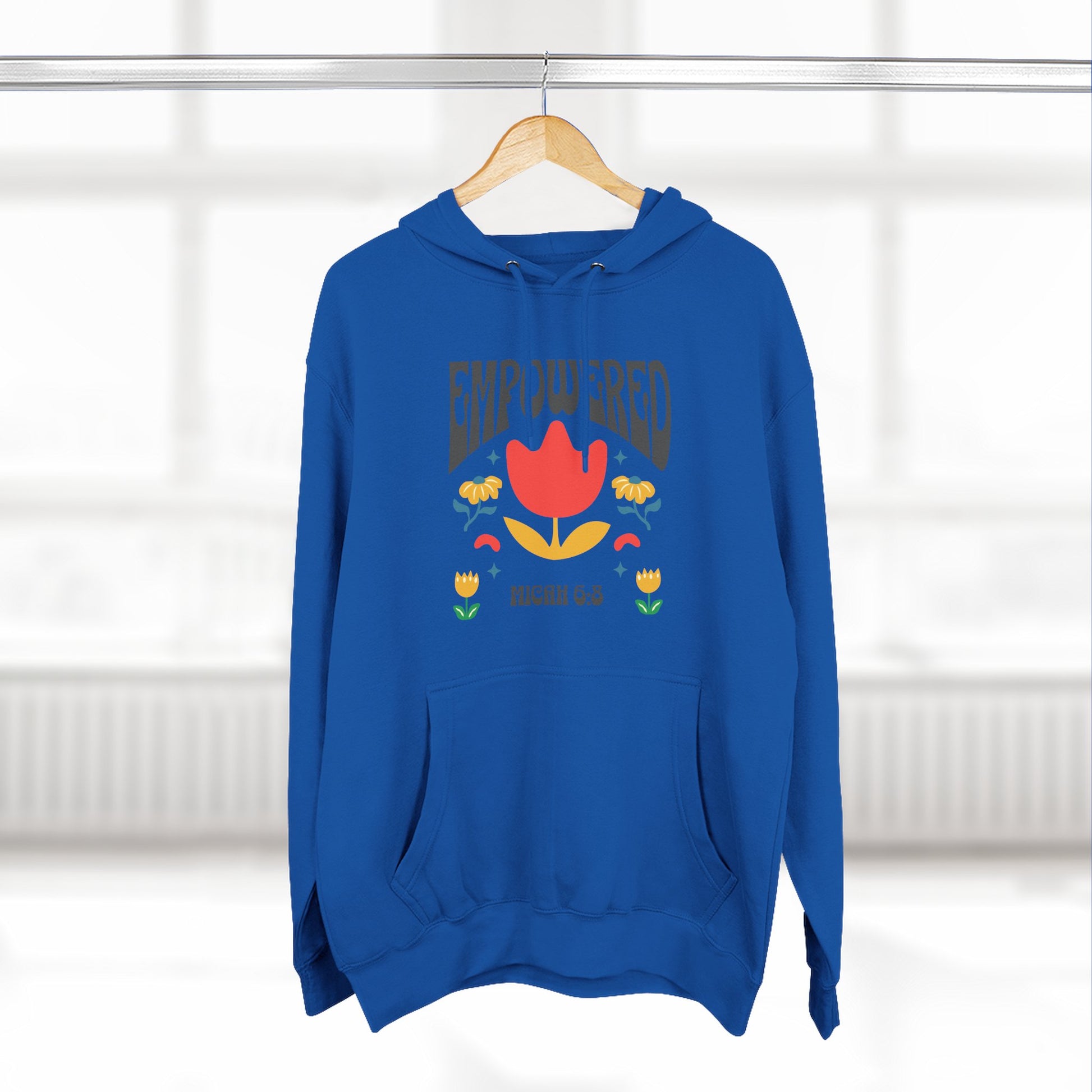 Empowered Flower Graphic Hoodie, Inspirational Fleece Sweatshirt for Women, Cozy Gift for Mother's Day, Self-Care Apparel, Positive Vibes