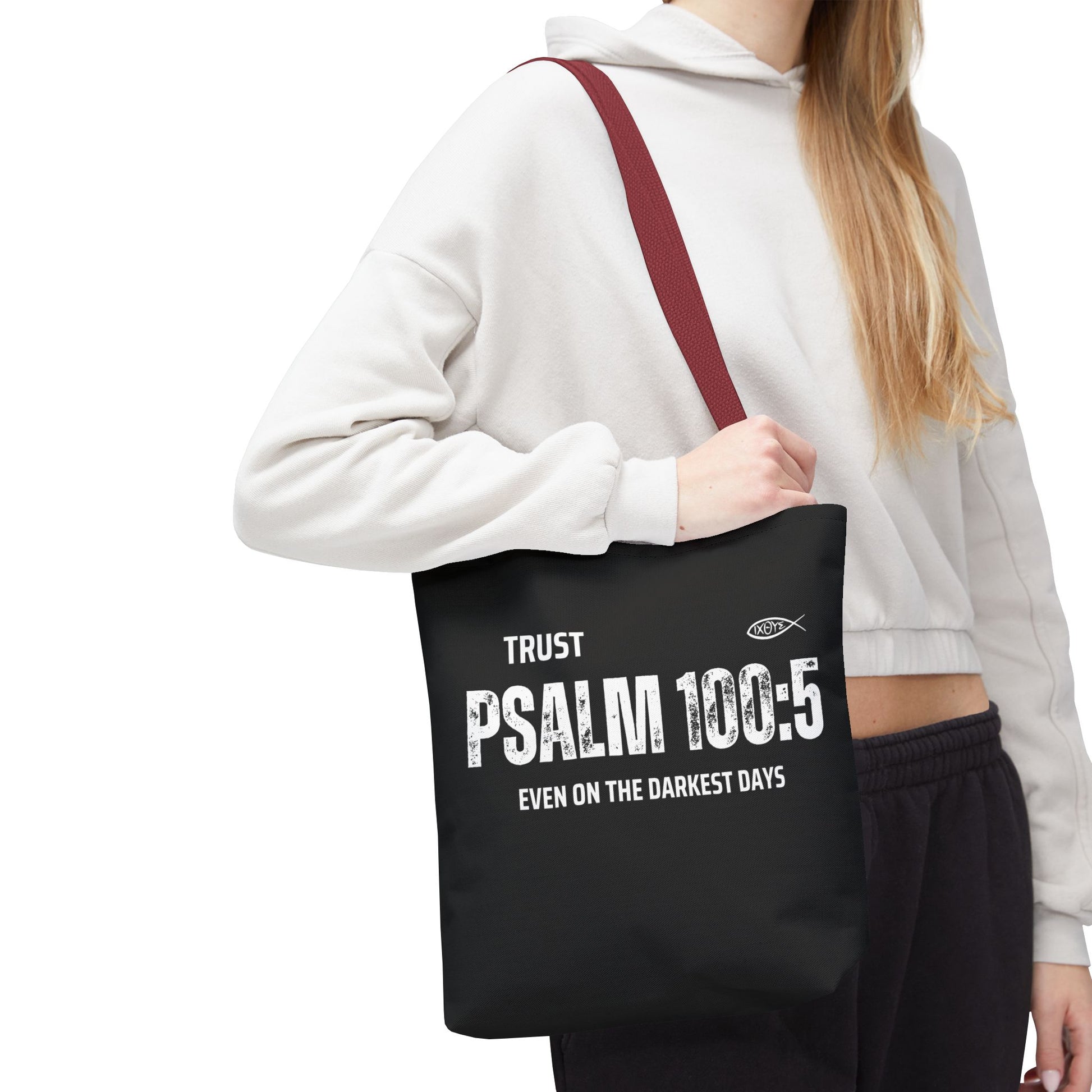 Trust Psalm 100:5 Inspirational Tote Bag, Motivational Shopping Bag, Faith-Based Gift, Christian Bag, Everyday Use Tote