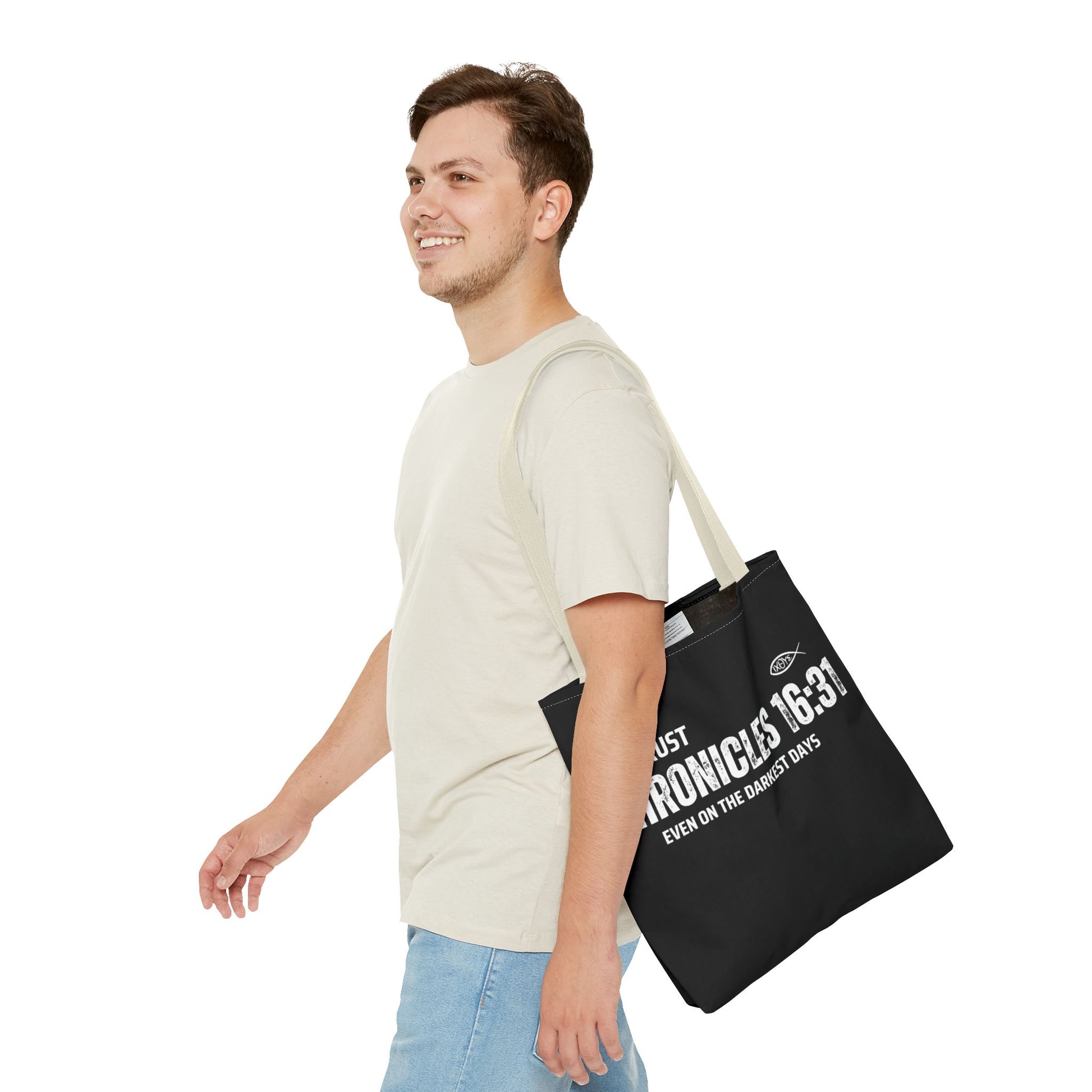 Inspirational Tote Bag - Trust Chronicles 16:31, Faith-themed Gift, Bible Verse Tote, Motivational Shopping Bag, Christian Message Accessory