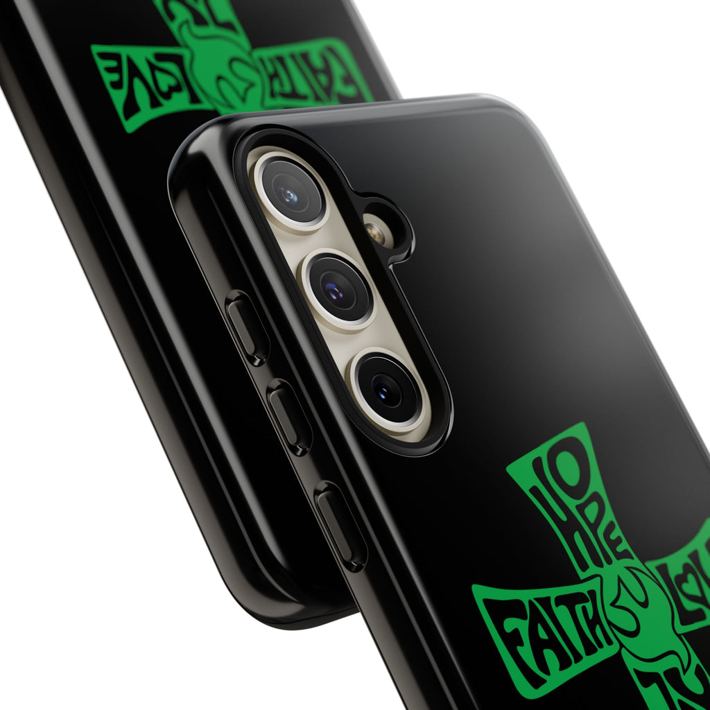 ⭐ Green Cross Design Phone Case – Faith & Renewal