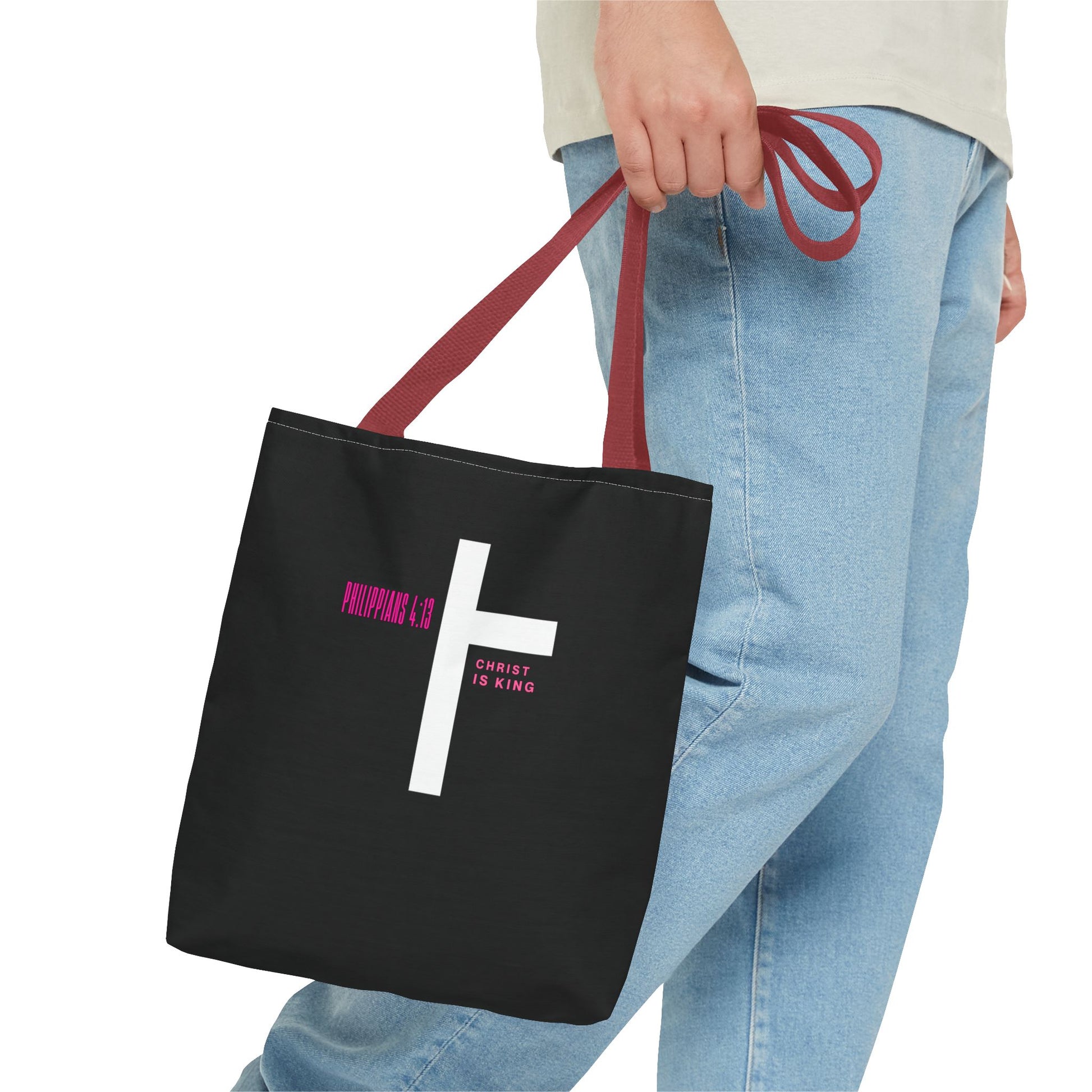 ⭐ Philippians 4:13 Tote Bag – Faith & Strength Statement Bag