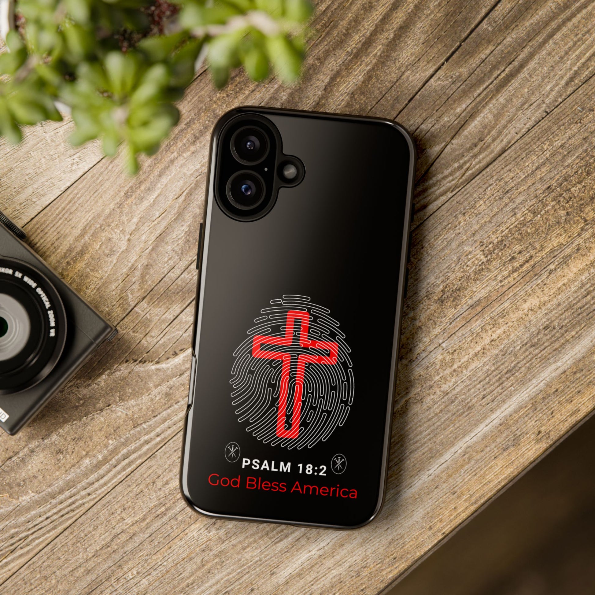 Christian Phone Case with Cross Design, Tough Case for Protection, Gifts for Faith, Bible Verse, God Bless America