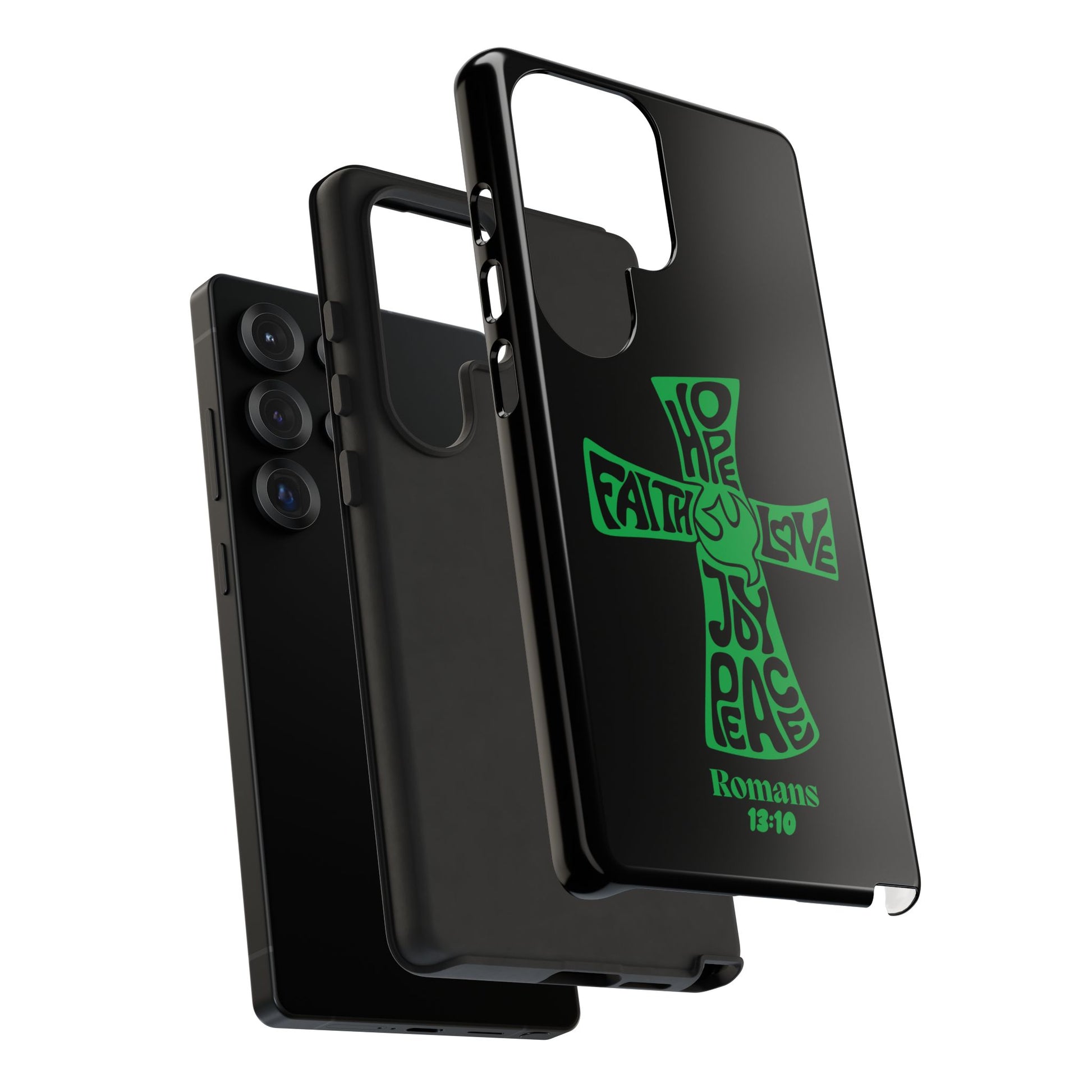 ⭐ Green Cross Design Phone Case – Faith & Renewal