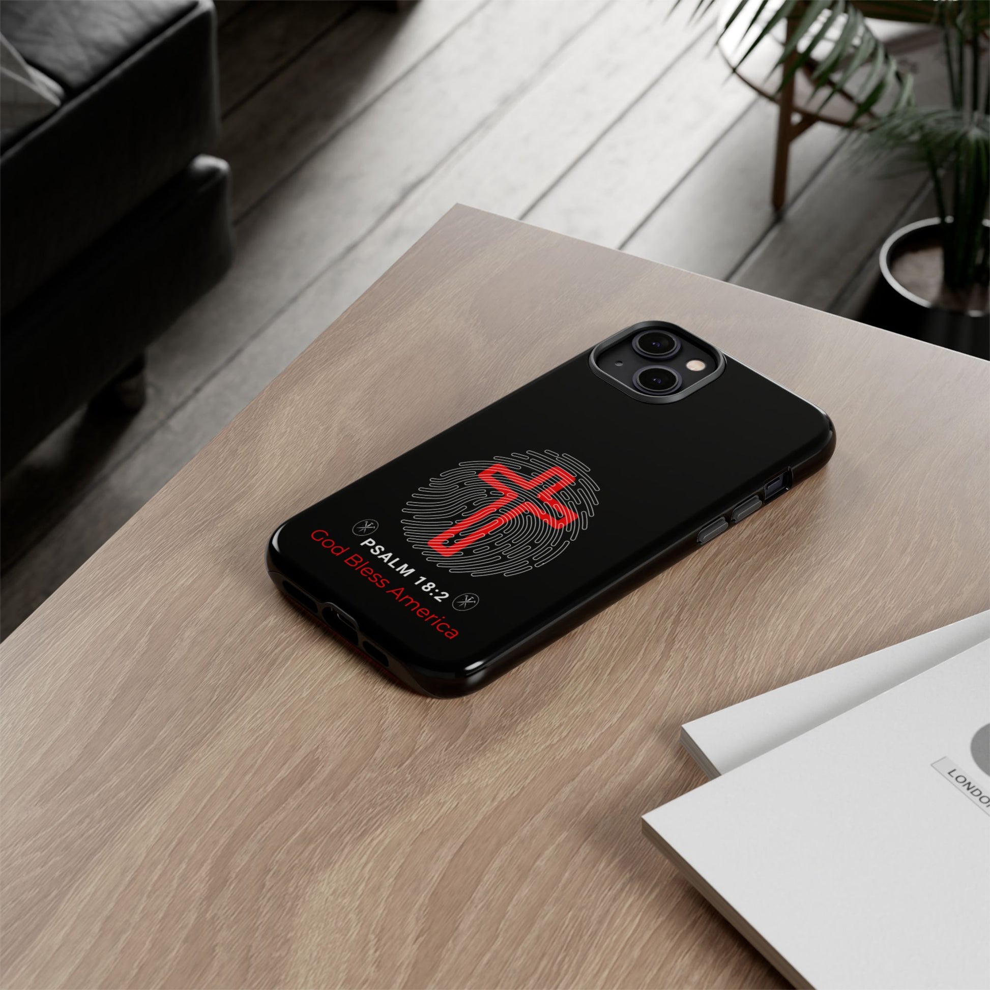 Christian Phone Case with Cross Design, Tough Case for Protection, Gifts for Faith, Bible Verse, God Bless America