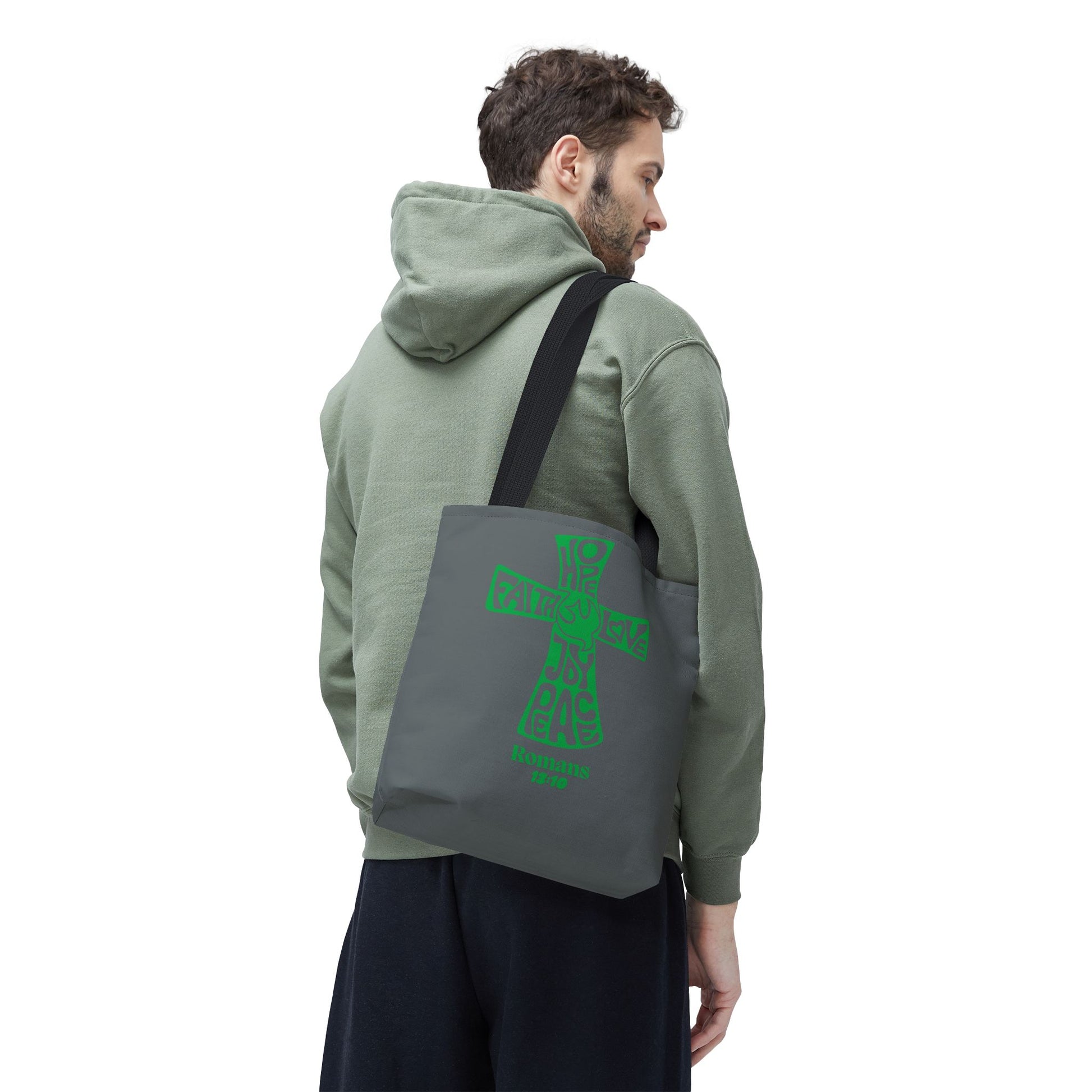 Faith-Inspired Tote Bag, Motivational Cross Design, Spiritual Gift, Everyday Use, Eco-Friendly Fashion, Religious Accessories