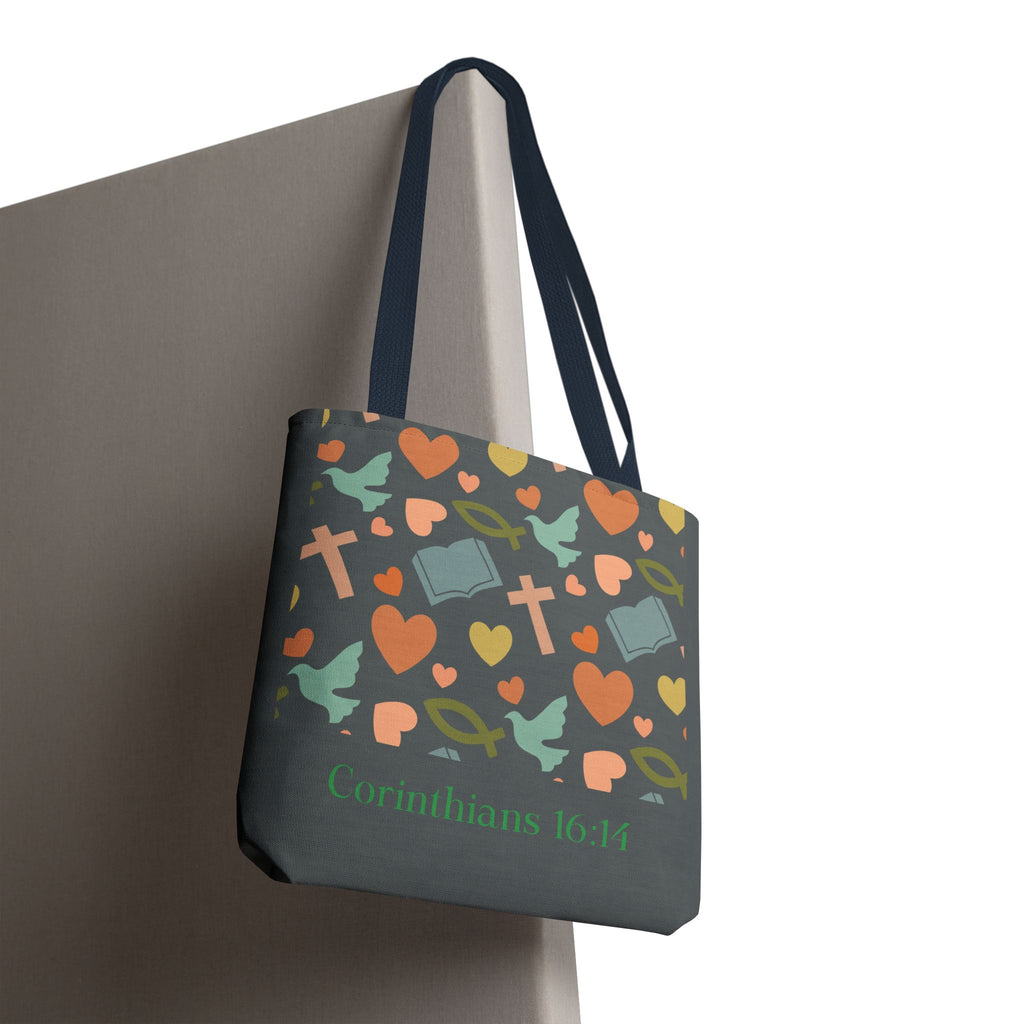 Inspirational Tote Bag - Faith, Love, Hope, Gift for Her, Spiritual Accessories, Bible Verse Tote