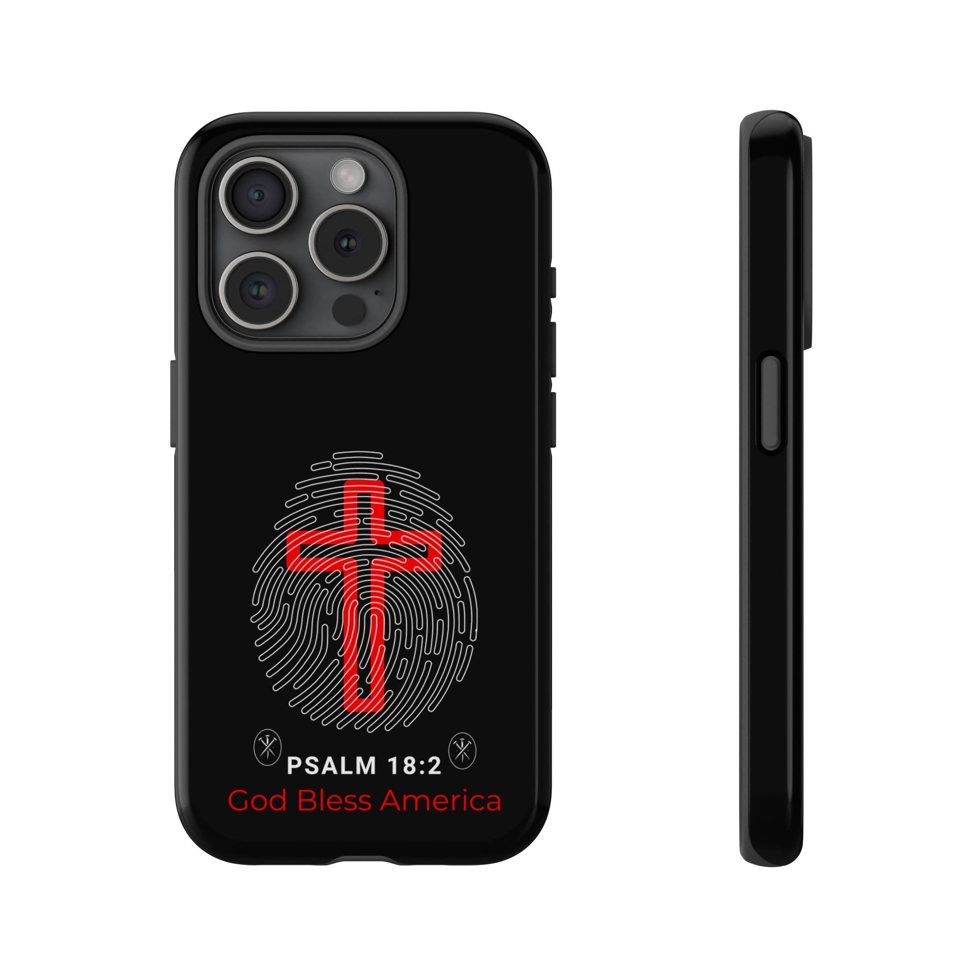 Christian Phone Case with Cross Design, Tough Case for Protection, Gifts for Faith, Bible Verse, God Bless America