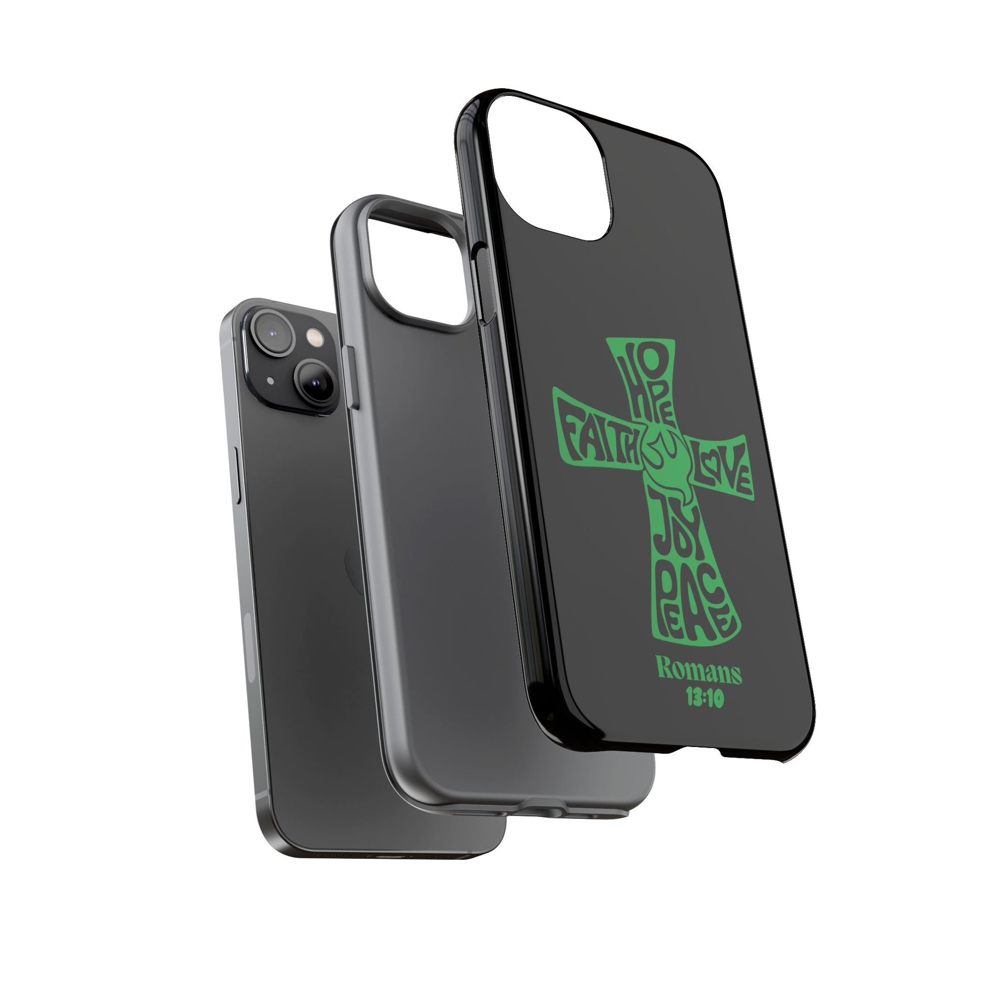 ⭐ Green Cross Design Phone Case – Faith & Renewal