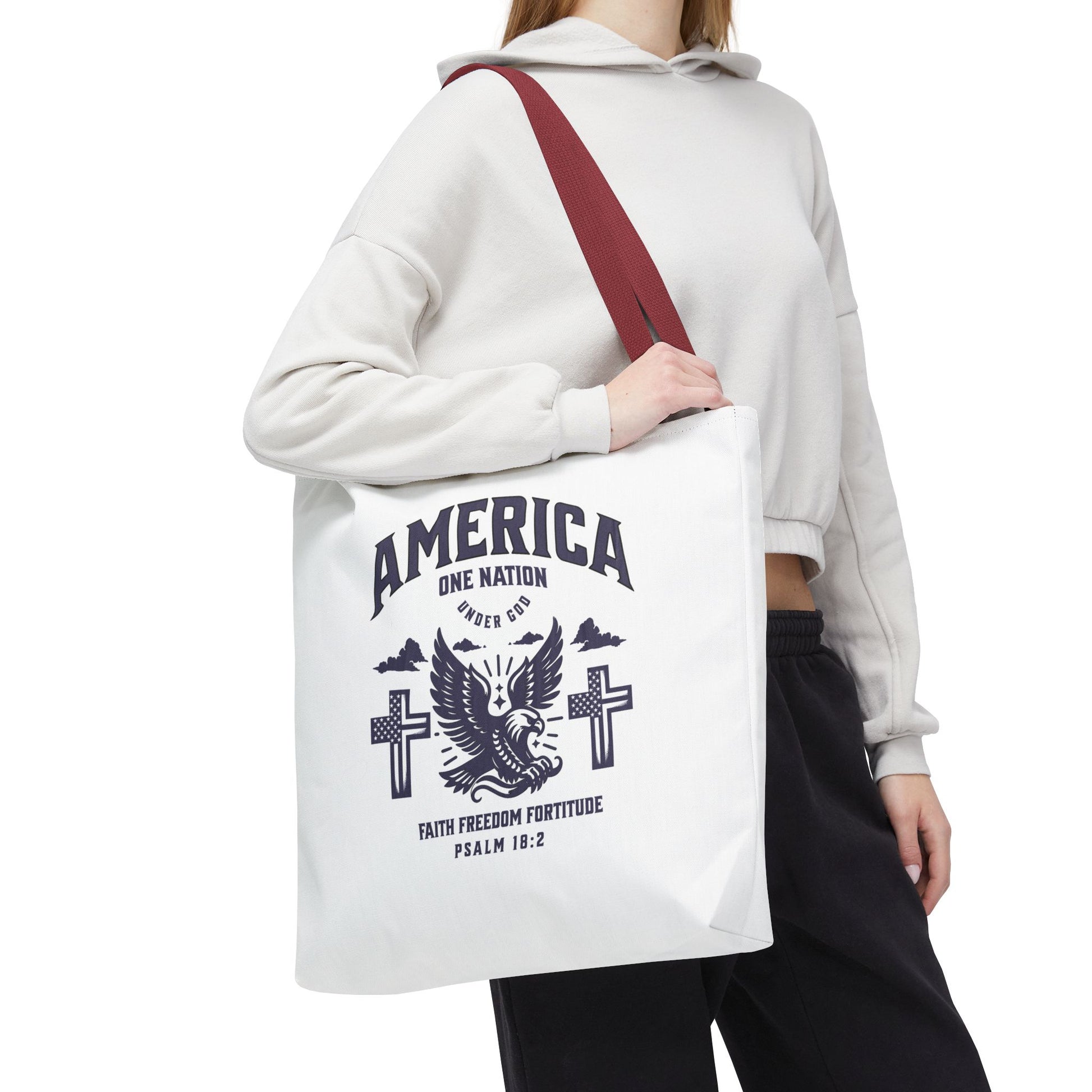 ⭐ America Faith Tote Bag – Bold Patriotic & Faith Statement