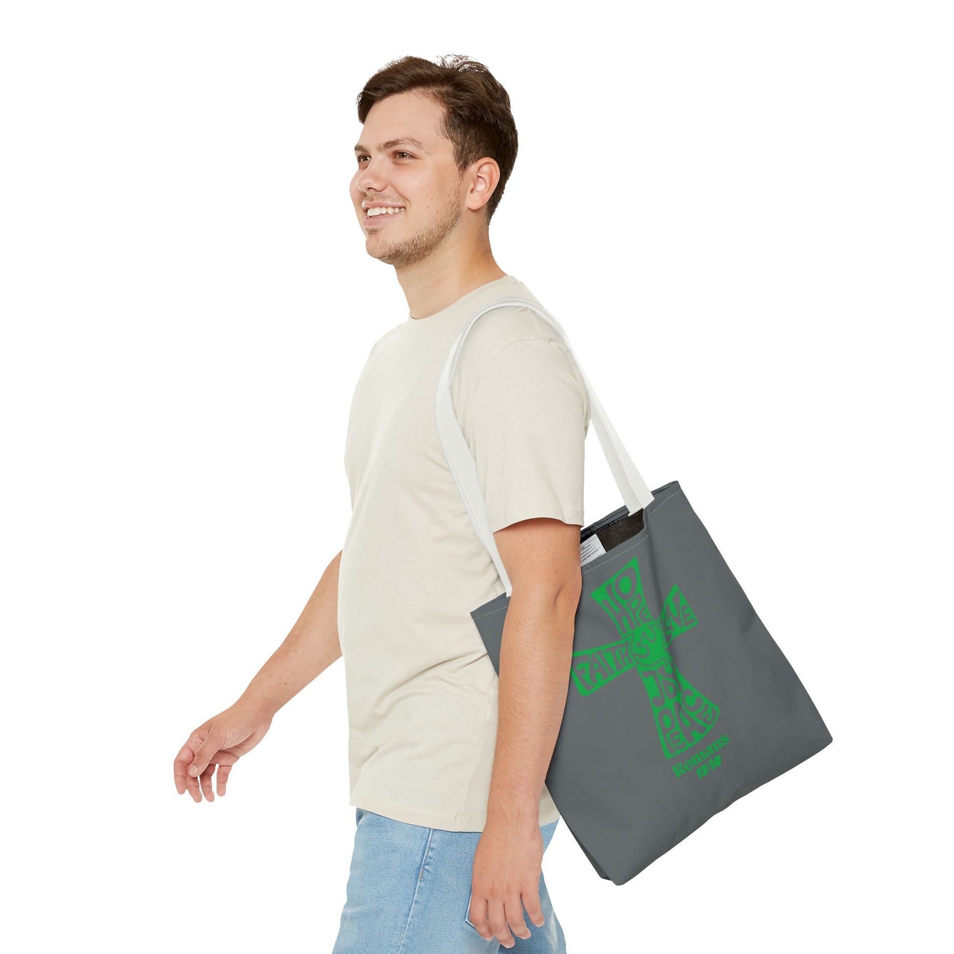 Faith-Inspired Tote Bag, Motivational Cross Design, Spiritual Gift, Everyday Use, Eco-Friendly Fashion, Religious Accessories