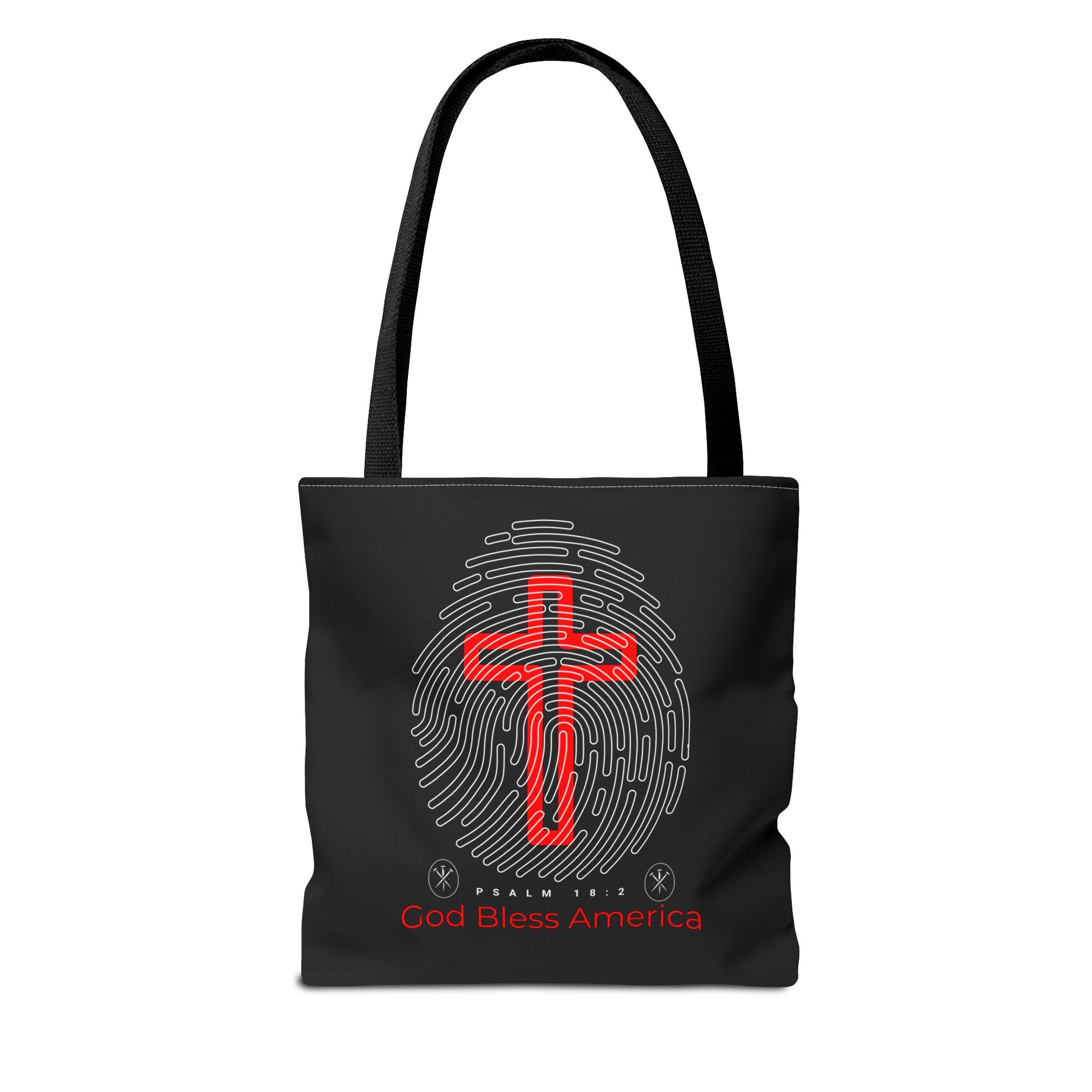 Faith-Inspired Tote Bag, Cross Design, God Bless America, Christian Gift, Spiritual Tote, Everyday Use, Religious Shopper
