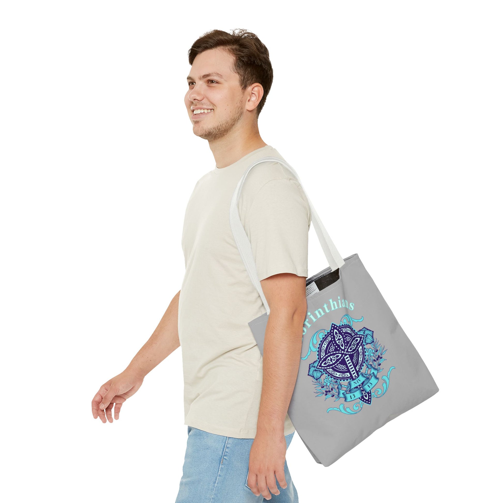 ⭐ Corinthians Cross Tote Bag – Celtic Faith-Inspired Carryall