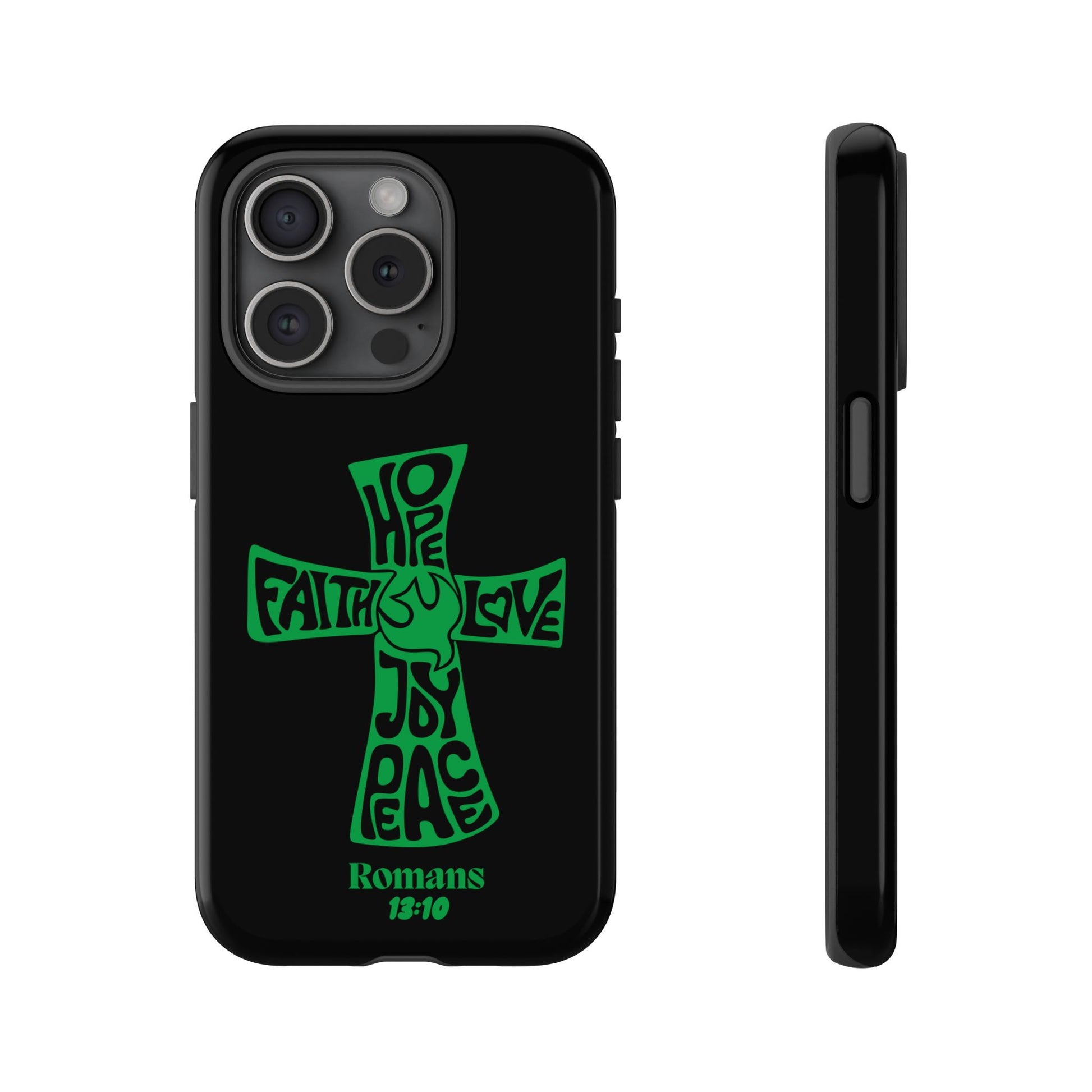 ⭐ Green Cross Design Phone Case – Faith & Renewal