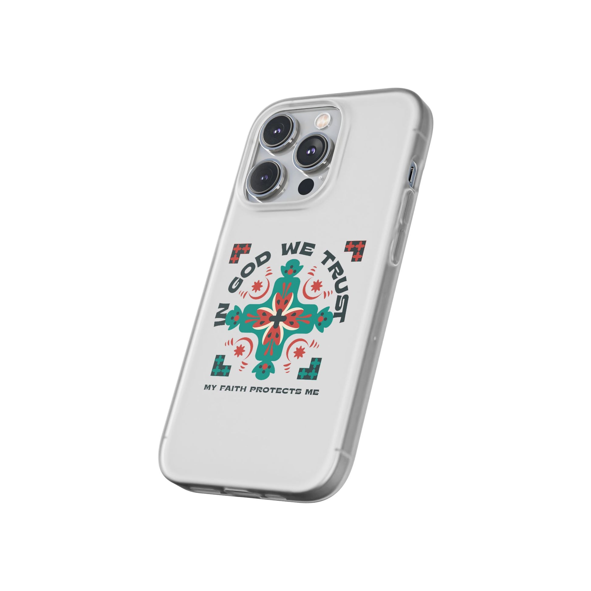 ⭐ In God We Trust Phone Case – Scripture Cross Design