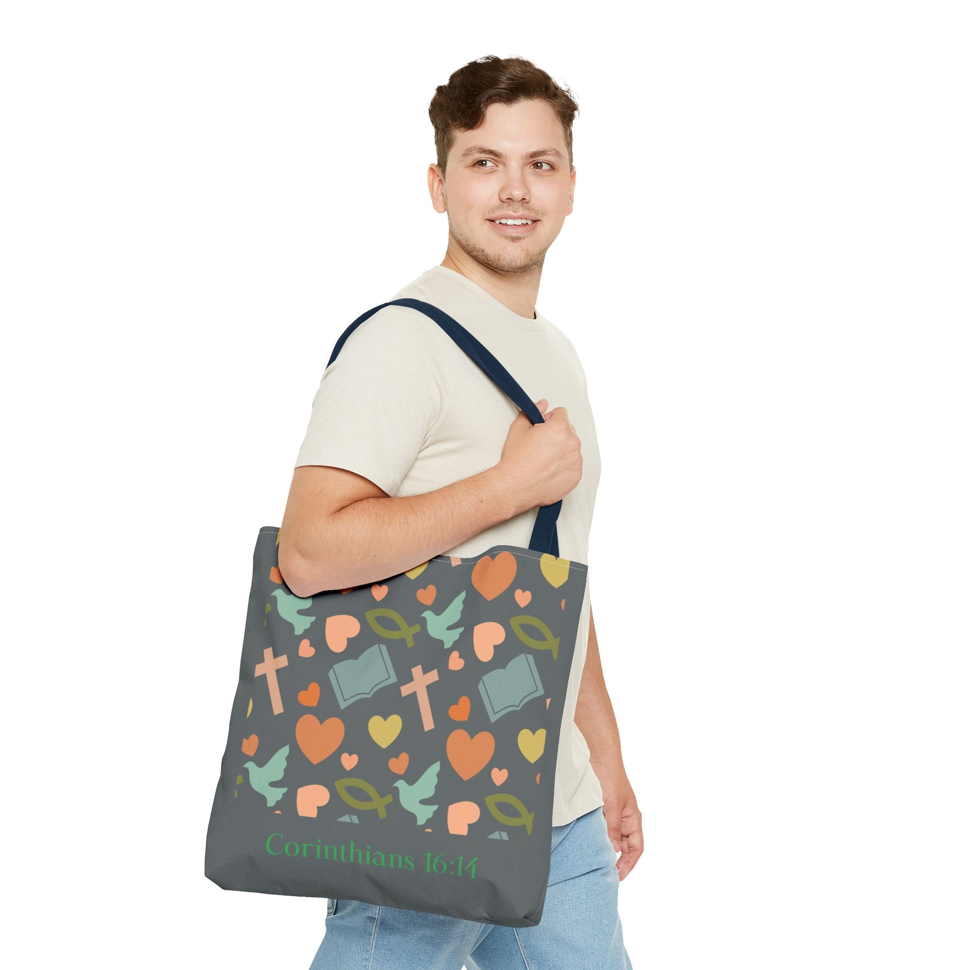 Inspirational Tote Bag - Faith, Love, Hope, Gift for Her, Spiritual Accessories, Bible Verse Tote