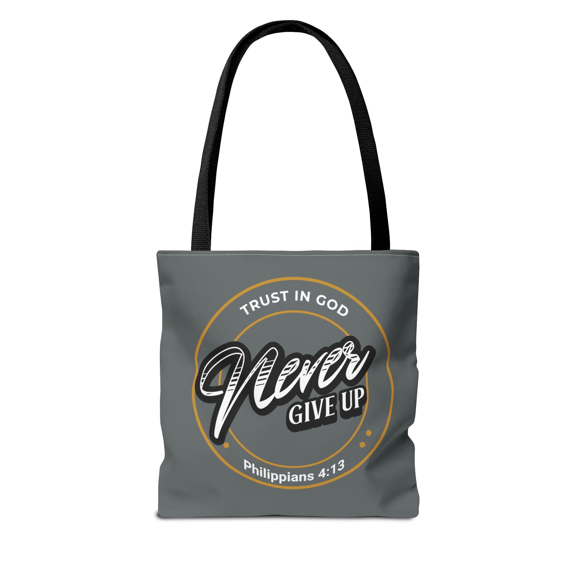 Inspirational Tote Bag, Trust in God, Never Give Up, Bible Verse Bag, Motivational Purse, Christian Gift, Philippians 4:13
