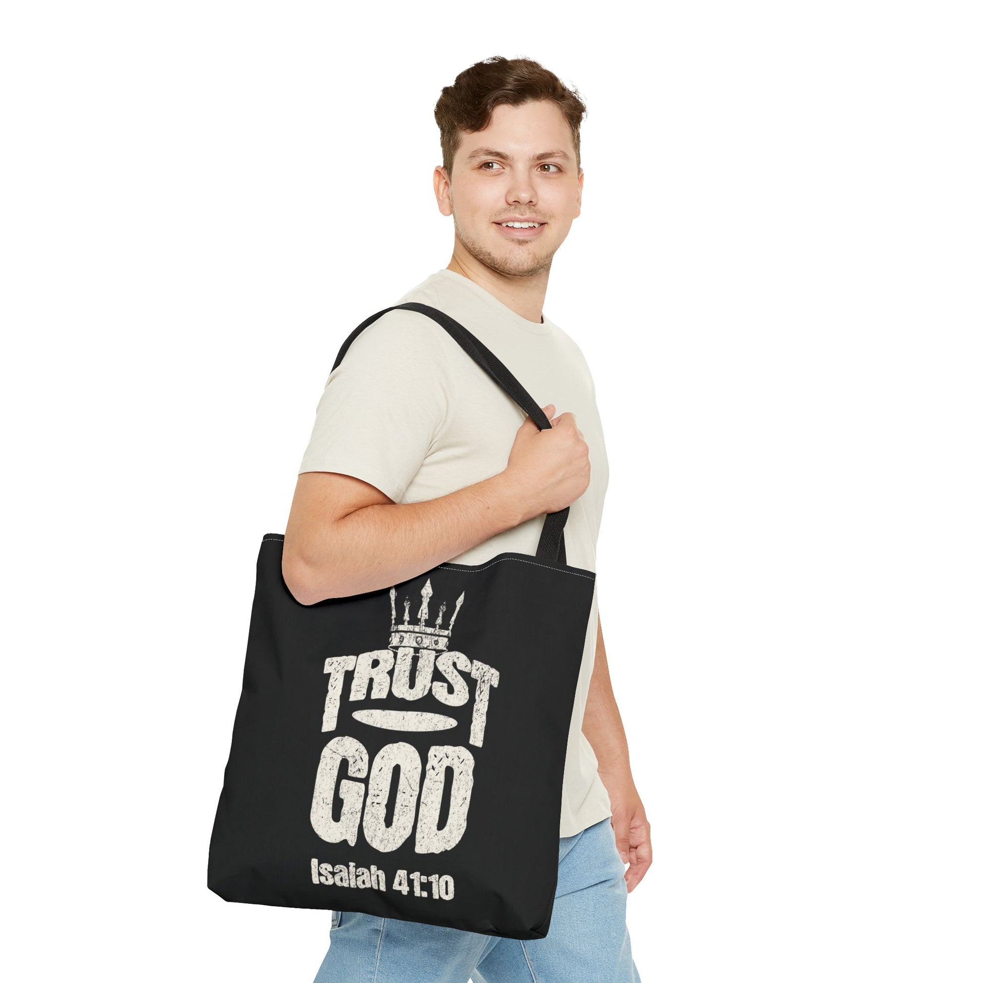✝️ Trust God – Isaiah 41:10 Christian Tote Bag