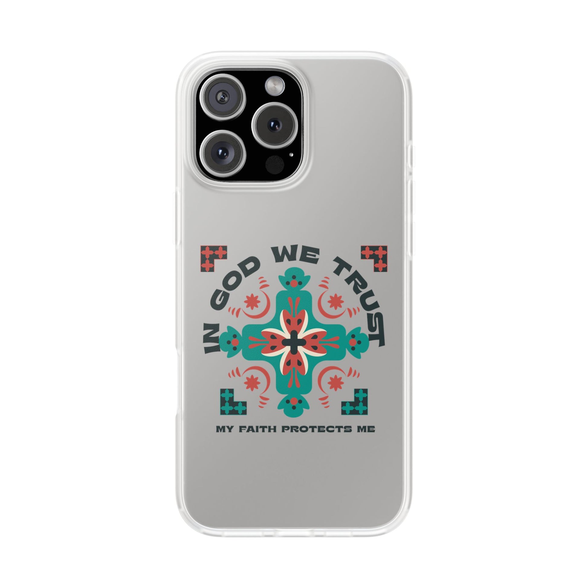 ⭐ In God We Trust Phone Case – Scripture Cross Design