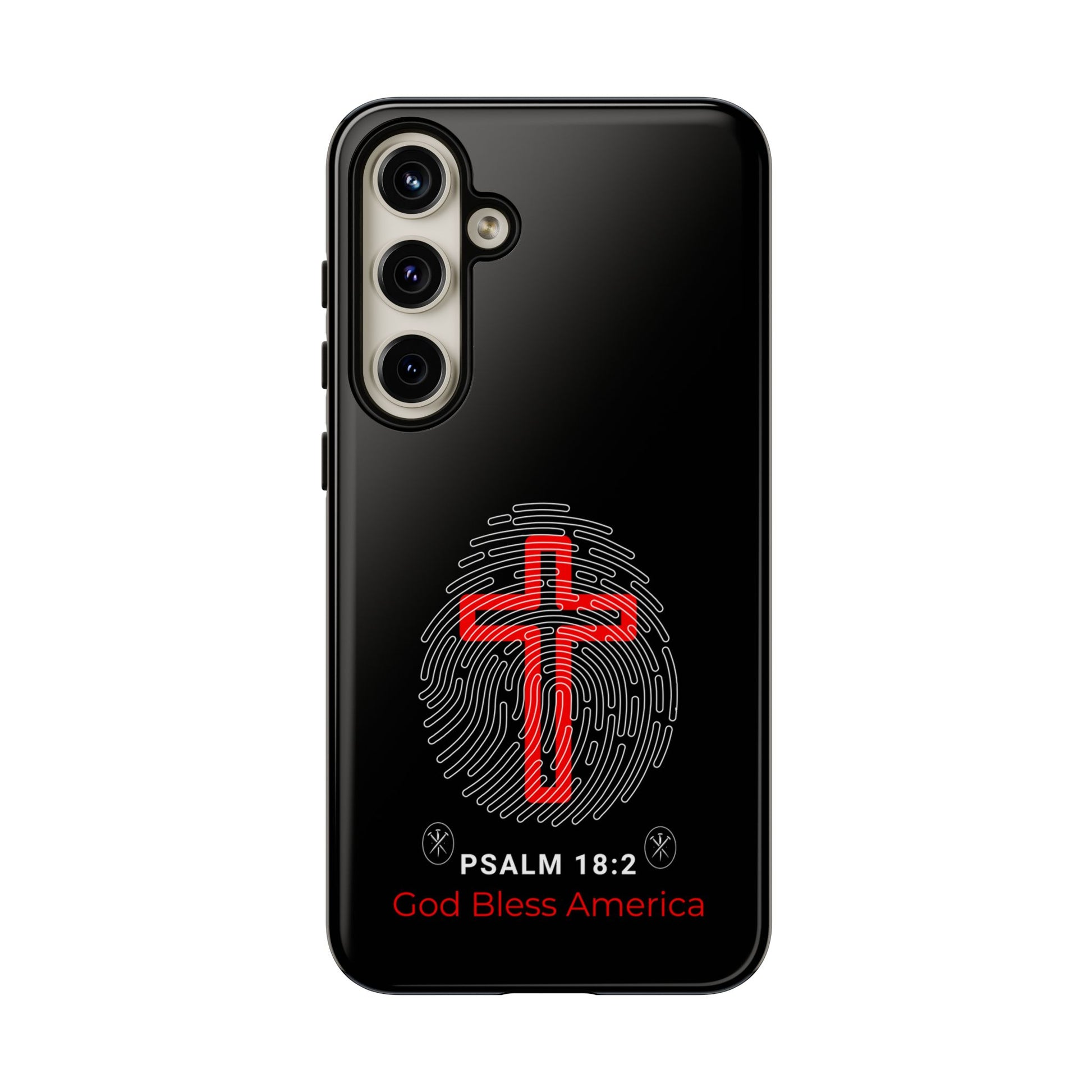 Christian Phone Case with Cross Design, Tough Case for Protection, Gifts for Faith, Bible Verse, God Bless America