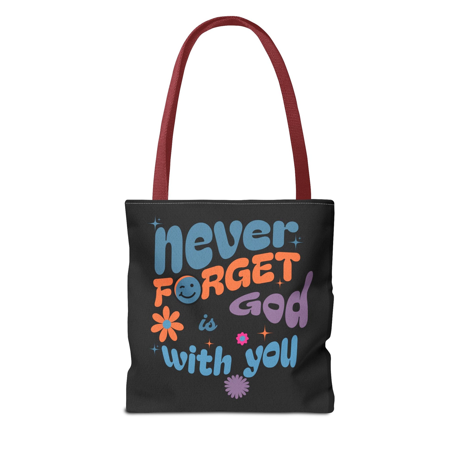 Inspirational Tote Bag - "Never Forget God is with You" - Motivational Gift, Faith-Based, Everyday Use, Shopping Bag, Church Bag, [...]