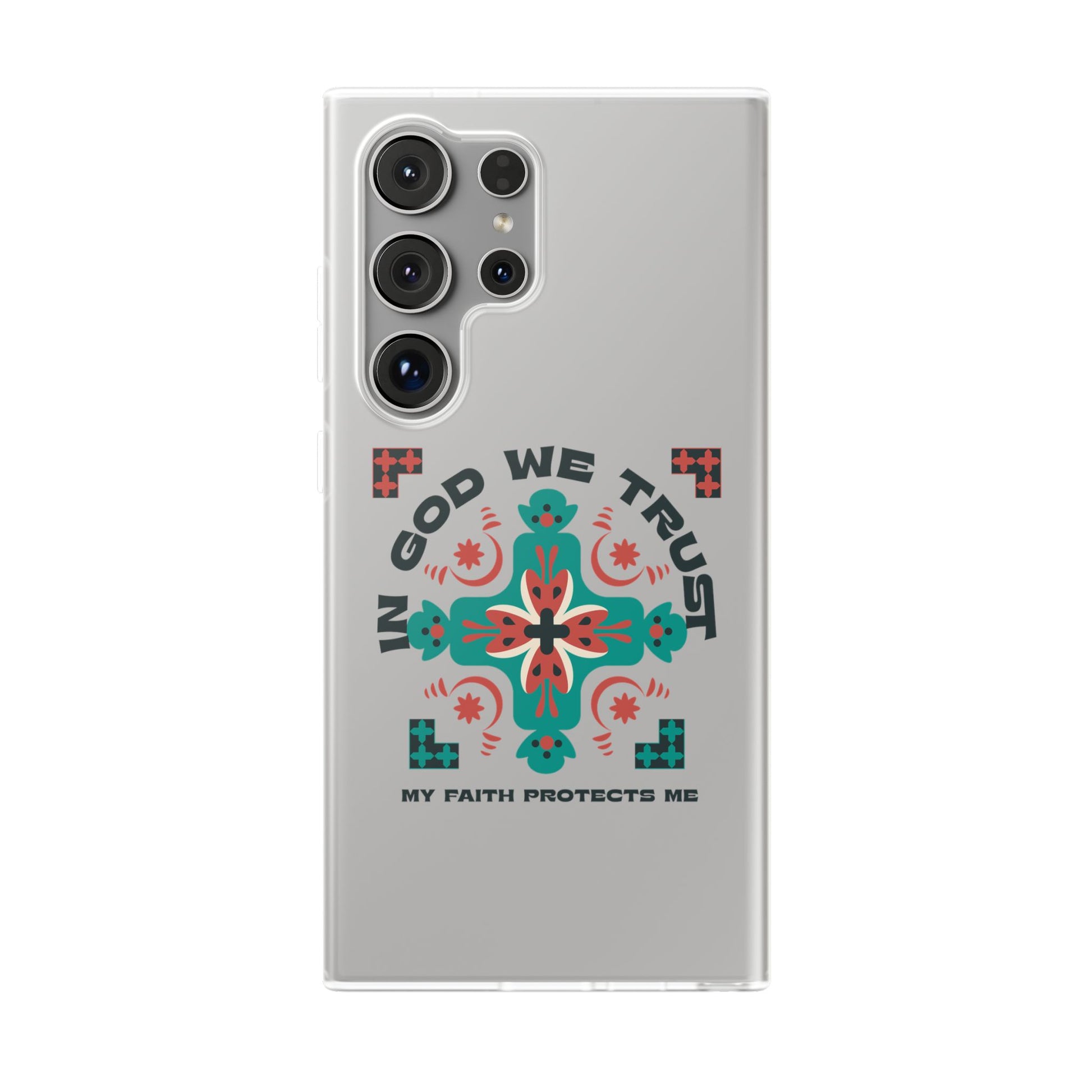 ⭐ In God We Trust Phone Case – Scripture Cross Design