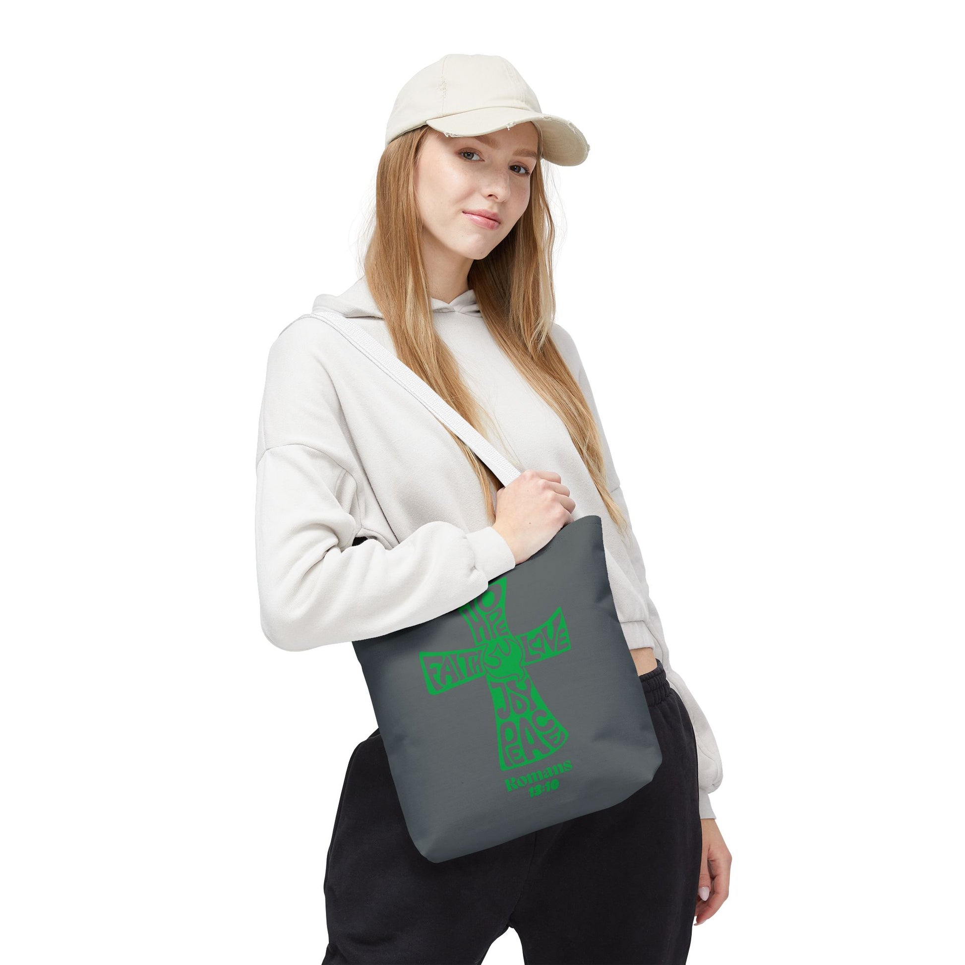 Faith-Inspired Tote Bag, Motivational Cross Design, Spiritual Gift, Everyday Use, Eco-Friendly Fashion, Religious Accessories