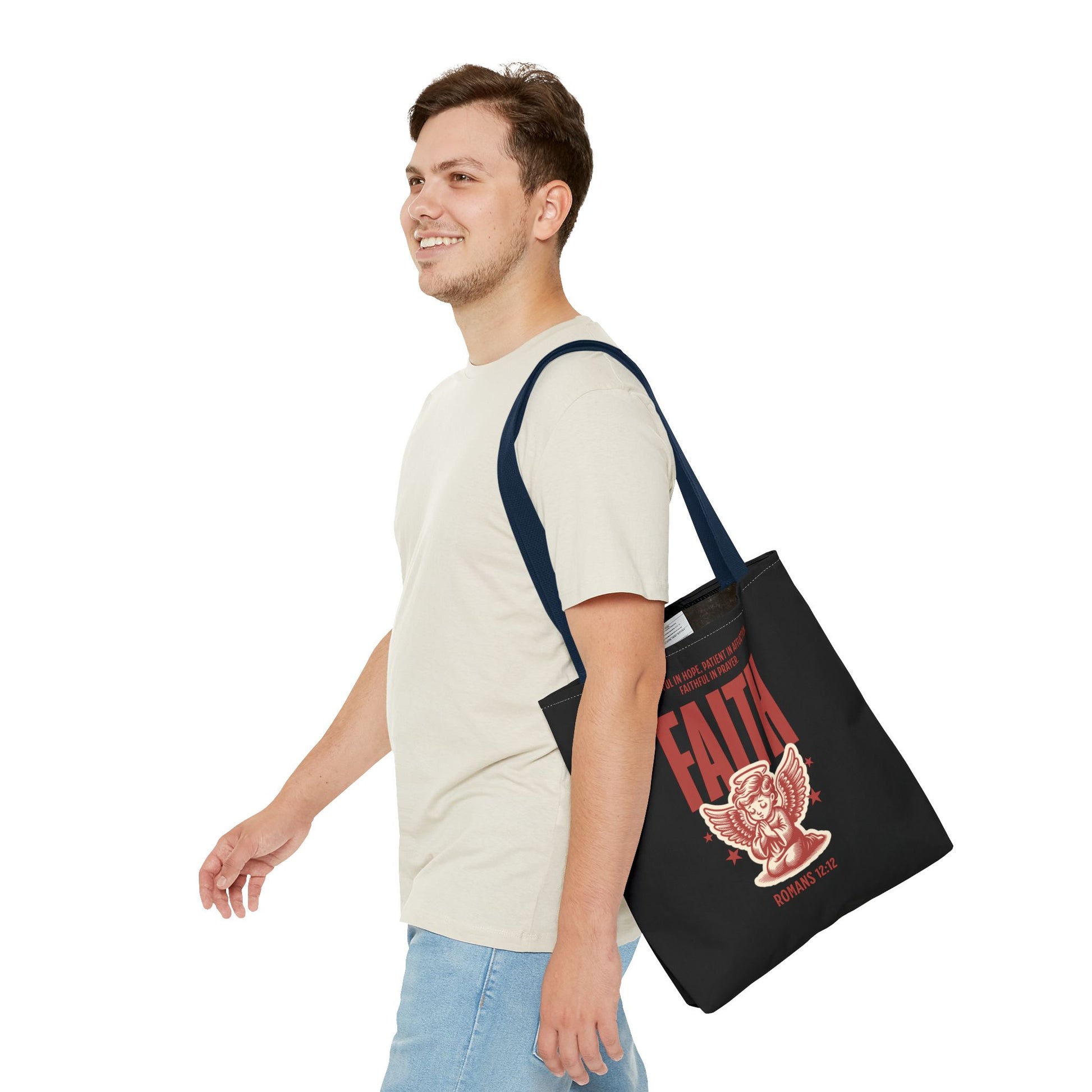 Faith-Inspired Tote Bag, Religious Shopping Bag, Gift for Believers, Motivational Daily Bag, Christian Faith Tote