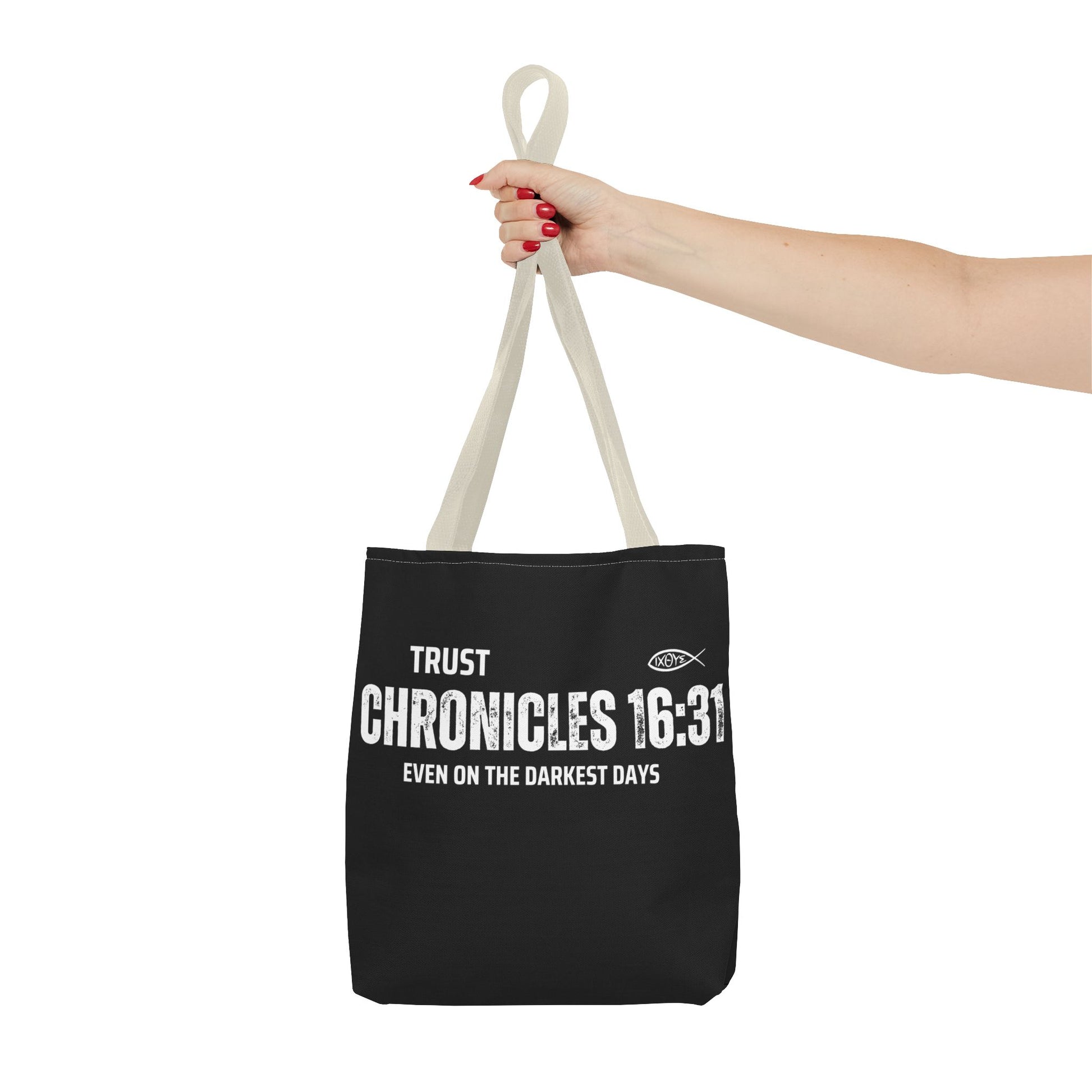 Inspirational Tote Bag - Trust Chronicles 16:31, Faith-themed Gift, Bible Verse Tote, Motivational Shopping Bag, Christian Message Accessory