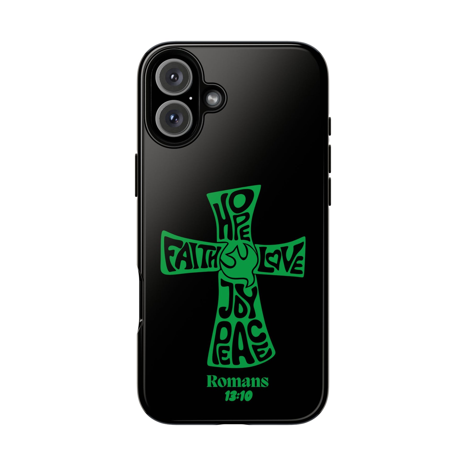 ⭐ Green Cross Design Phone Case – Faith & Renewal
