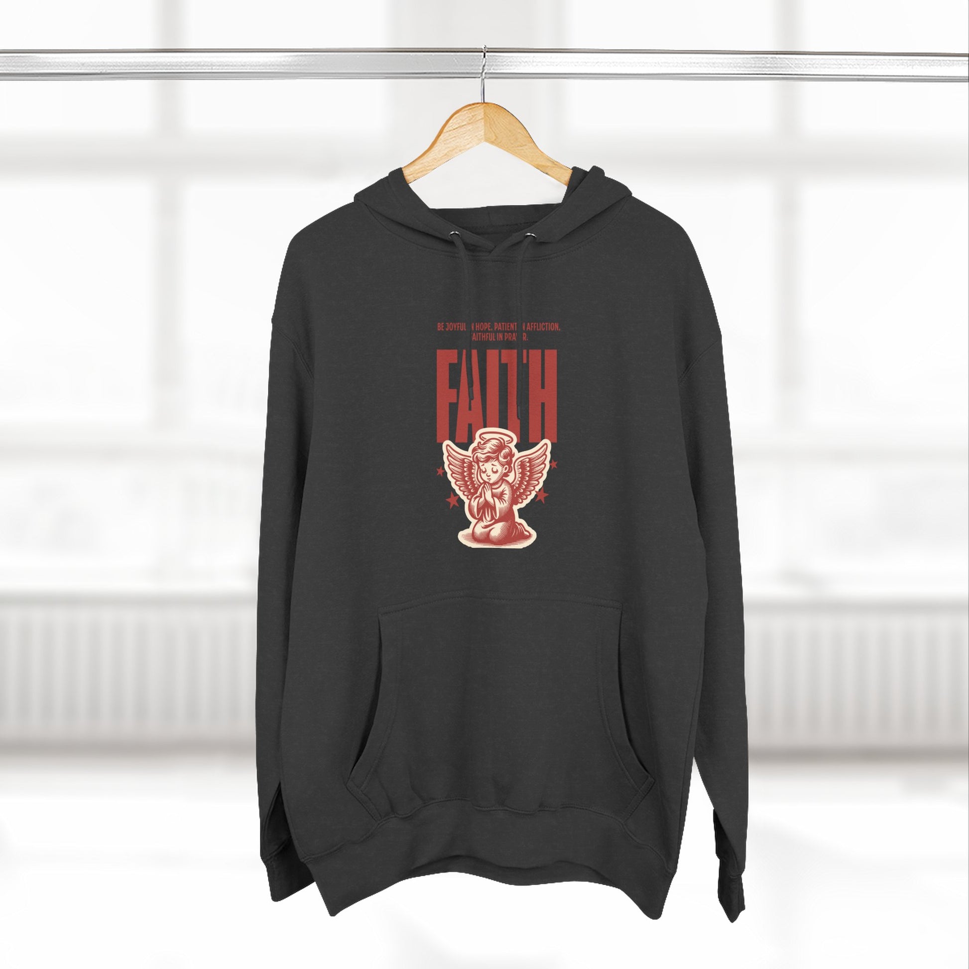 Faith-Inspired Three-Panel Fleece Hoodie, Cozy Spiritual Apparel, Perfect Gift for Friends, Casualwear for Everyday