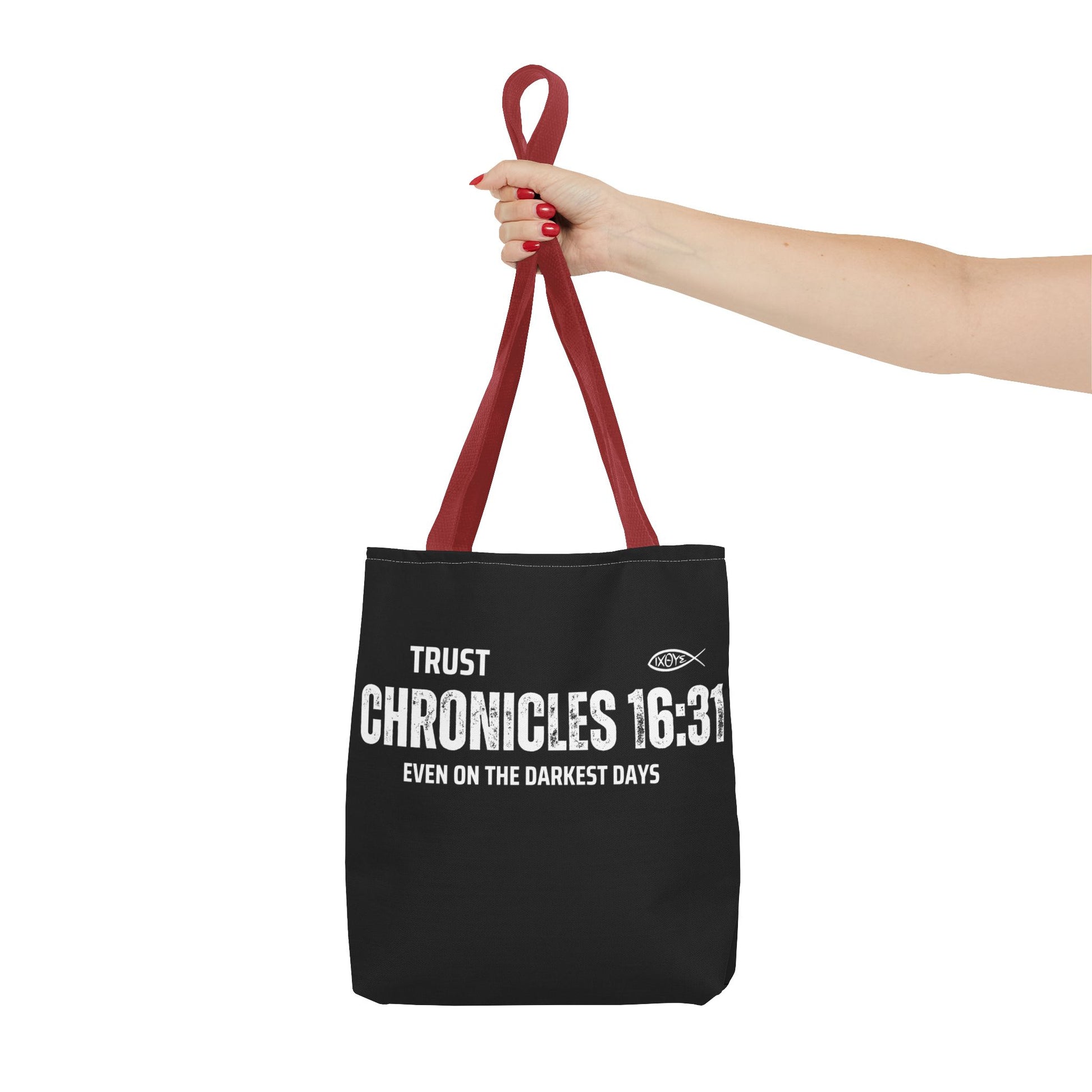 Inspirational Tote Bag - Trust Chronicles 16:31, Faith-themed Gift, Bible Verse Tote, Motivational Shopping Bag, Christian Message Accessory