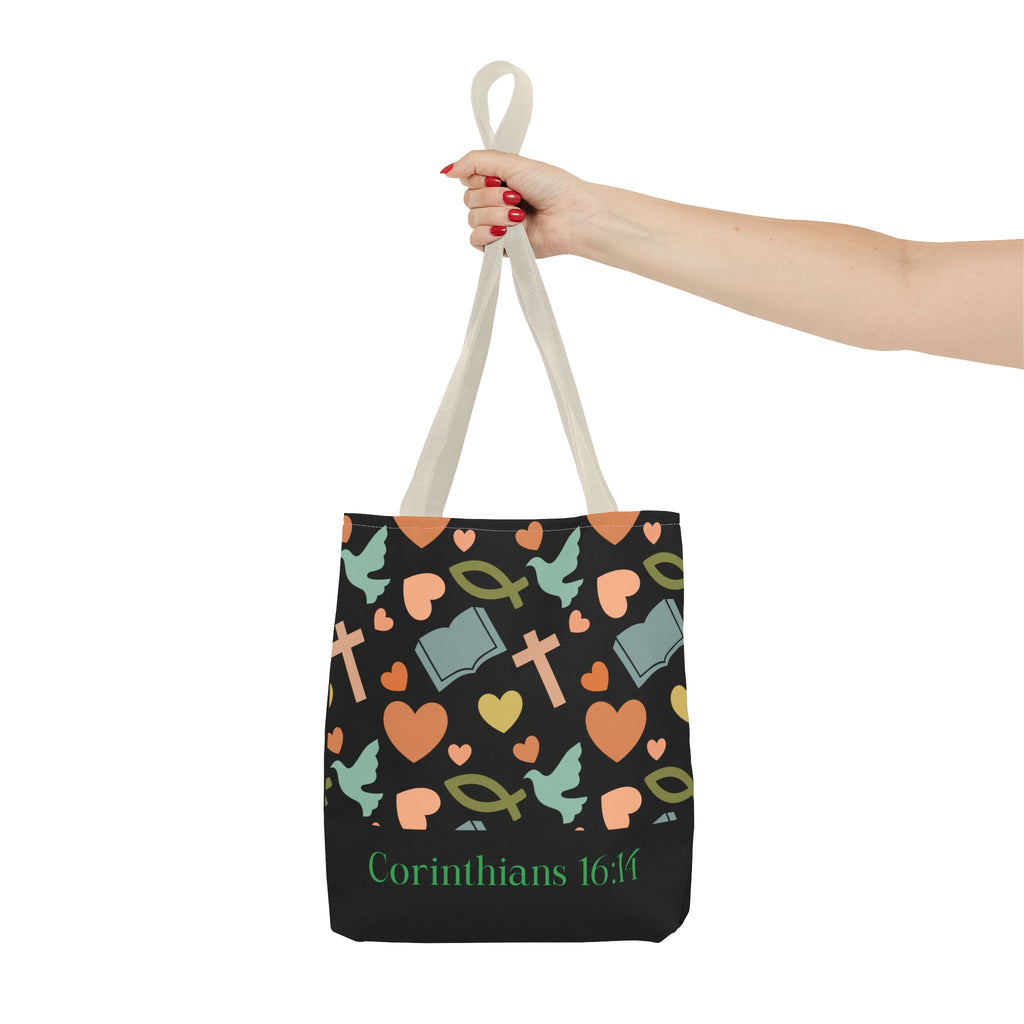 Christian Tote Bag with Inspirational Design, Perfect for Church, Gift for Believers, Faith-based Accessory, Everyday Use, Bible Verse Tote