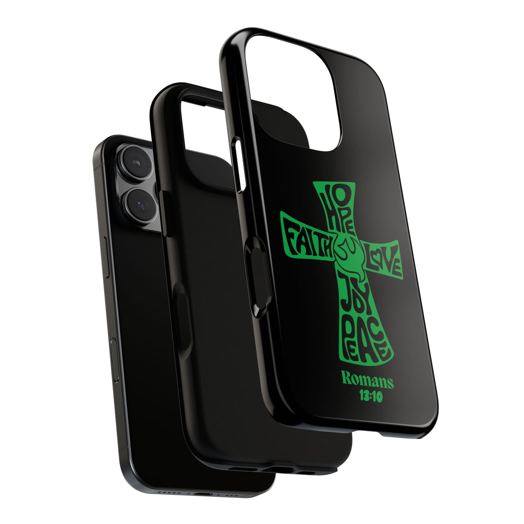 ⭐ Green Cross Design Phone Case – Faith & Renewal