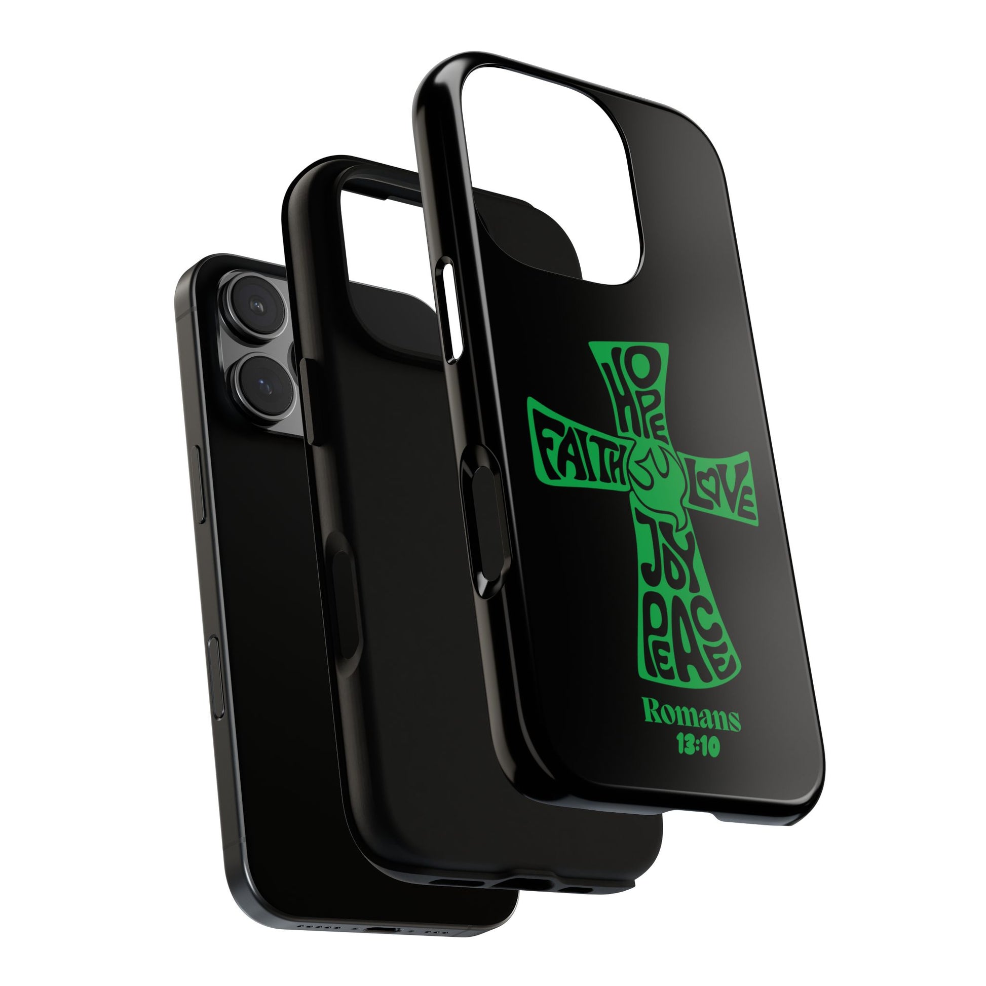 ⭐ Green Cross Design Phone Case – Faith & Renewal