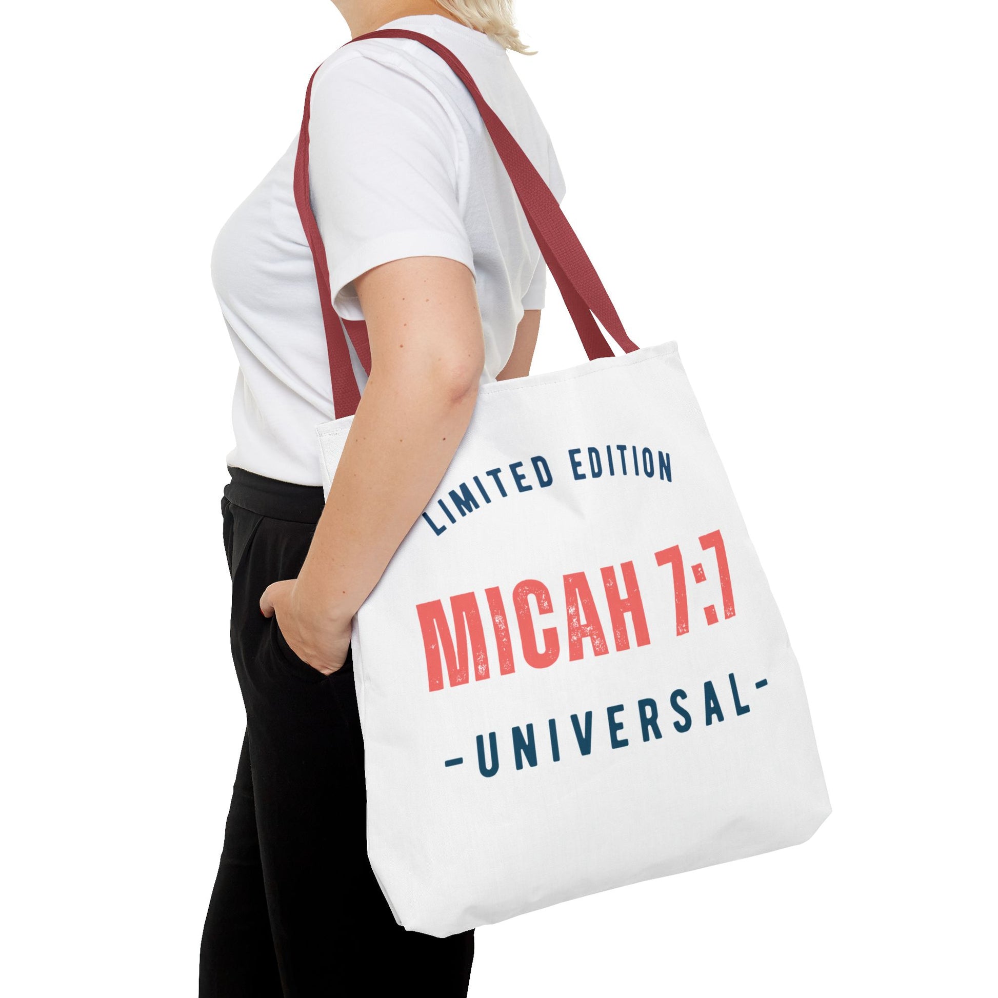 Limited Edition Inspirational Tote Bag - Micah 7:1, Motivational Carryall, Christian Gift, Everyday Tote, Reusable Shopping Bag
