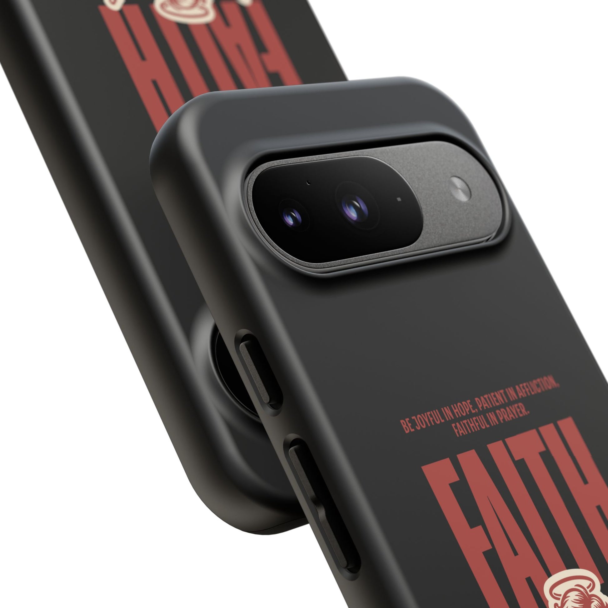 Faith-Inspired Tough Phone Case, Angel Phone Cover, Inspirational Mobile Protector, Christian Gift, Romans 12:12 Decor