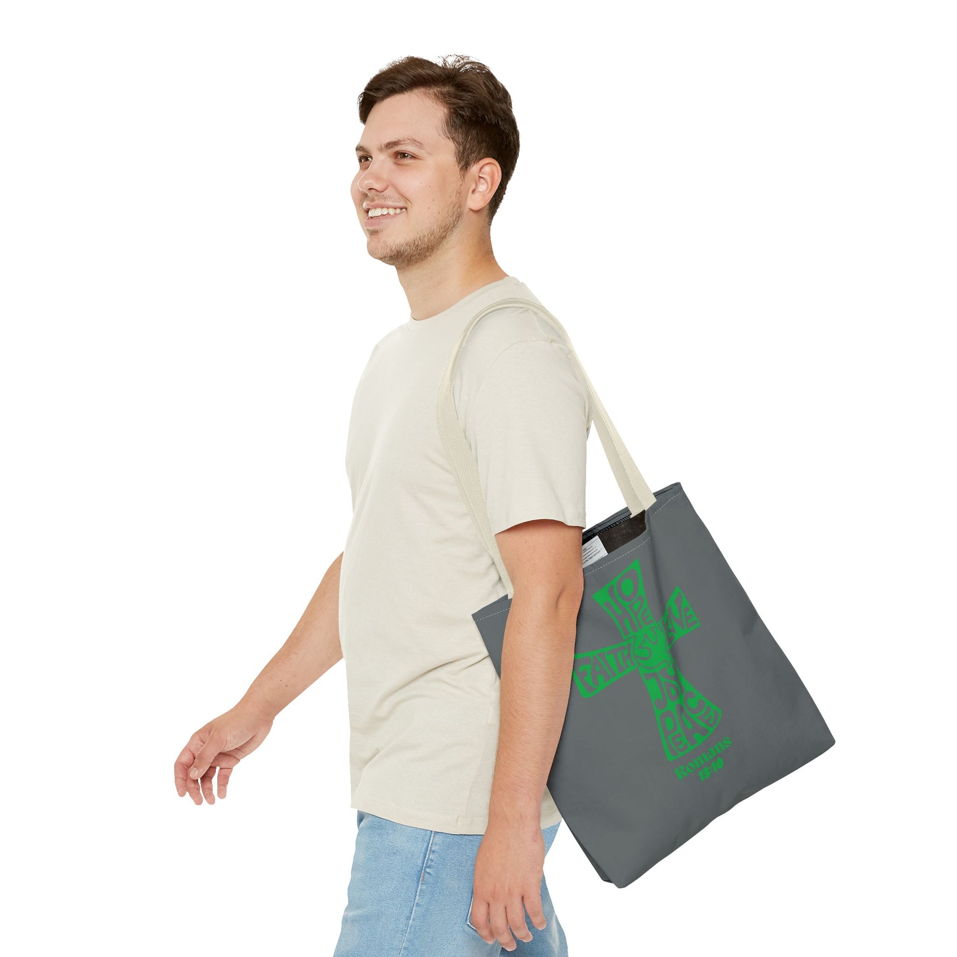 Faith-Inspired Tote Bag, Motivational Cross Design, Spiritual Gift, Everyday Use, Eco-Friendly Fashion, Religious Accessories